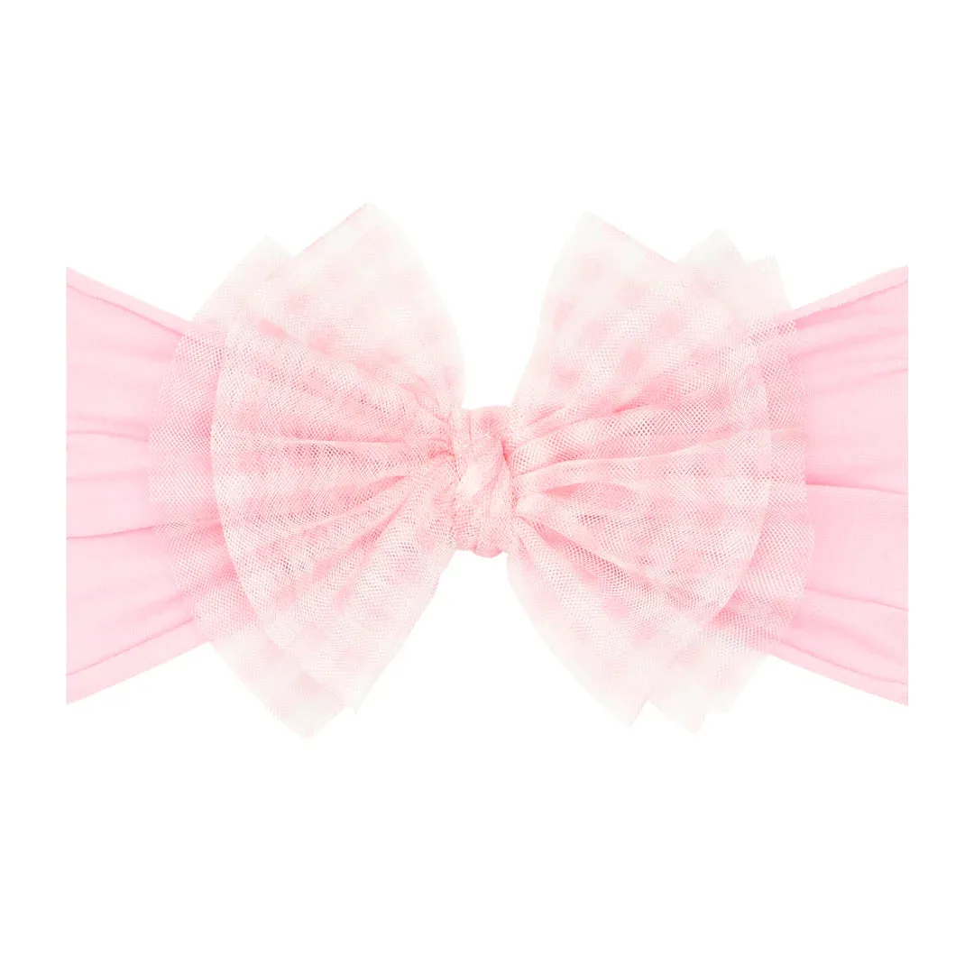 Baby Bling Headbands / Pink Gingham Tulle Fab-Bow-Lous