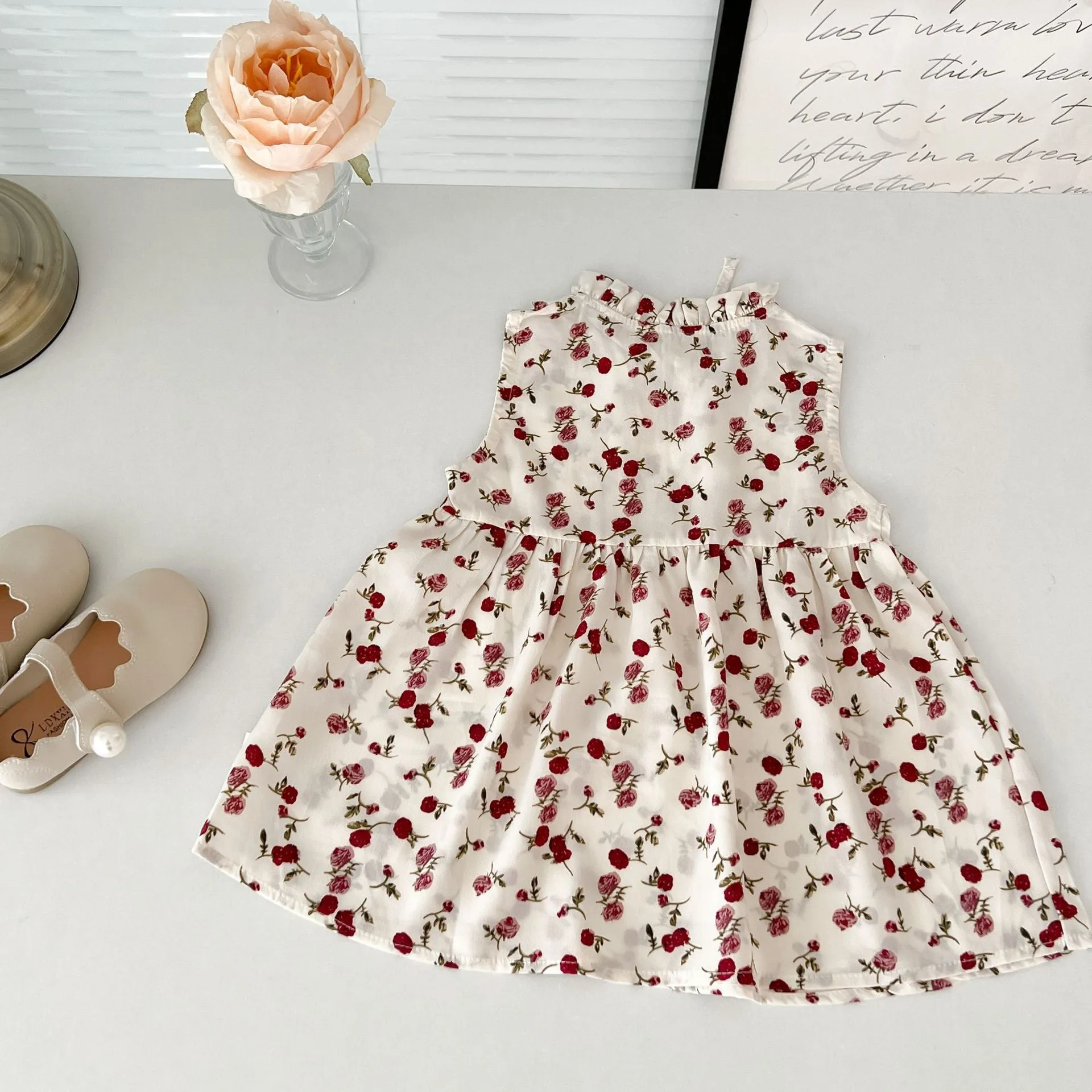 Baby Kid Girls Flower Print Dresses Wholesale 24030110