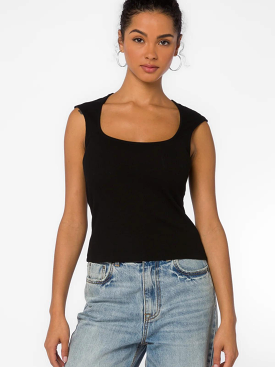 Best Around Ribbed Tank - Black