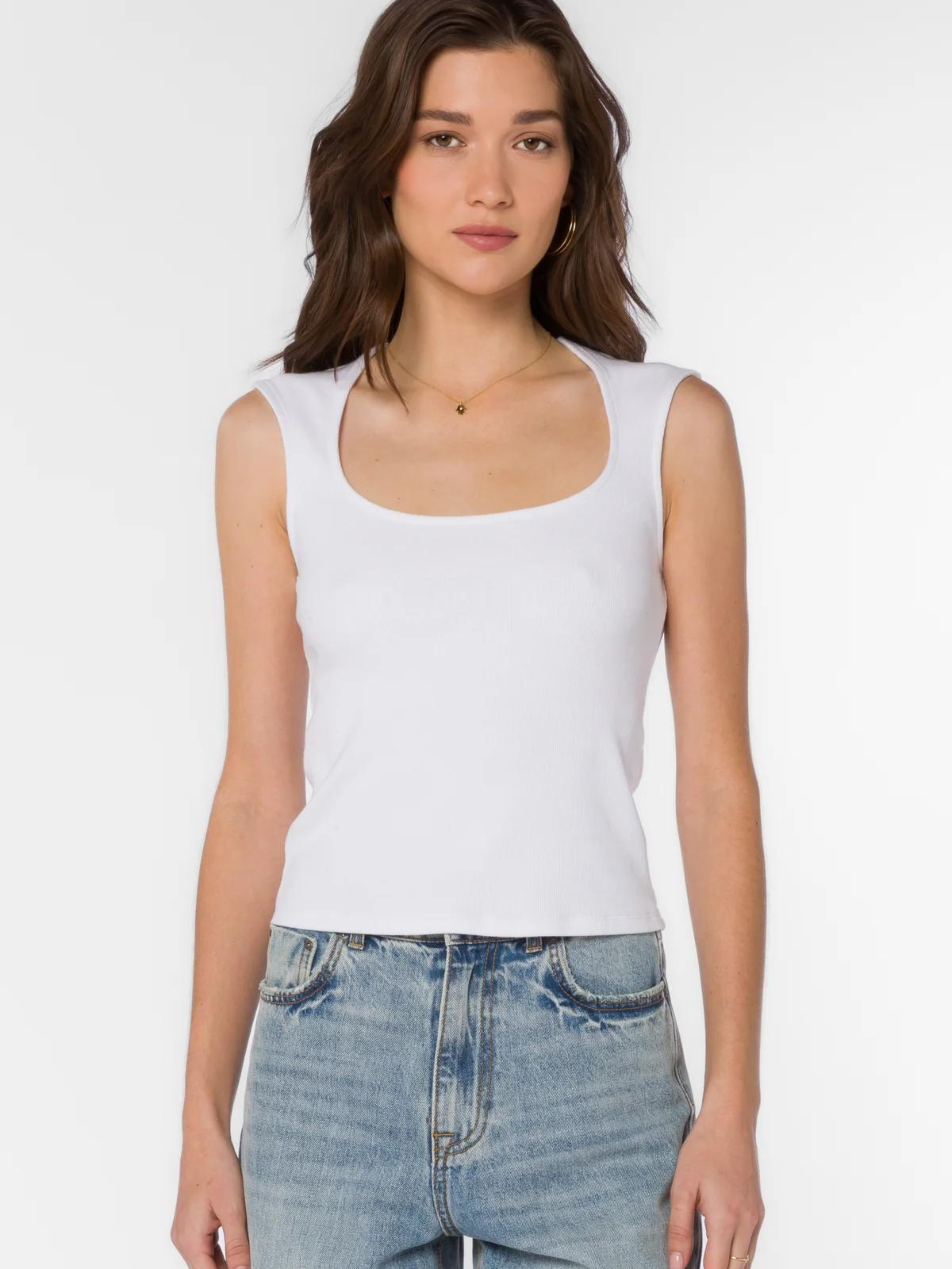 Best Around Ribbed Tank - White