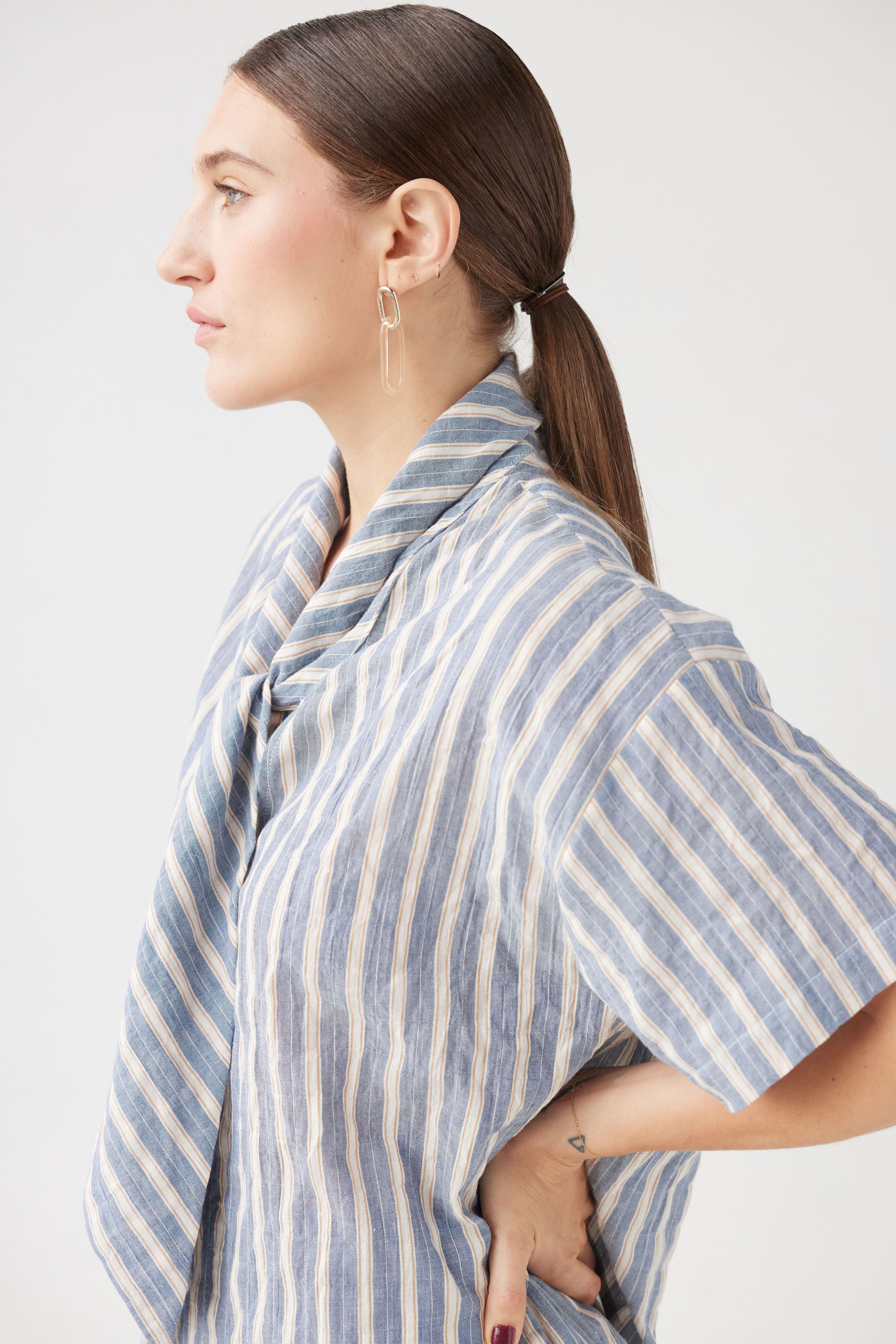 Betty Blouse in Striped Voile