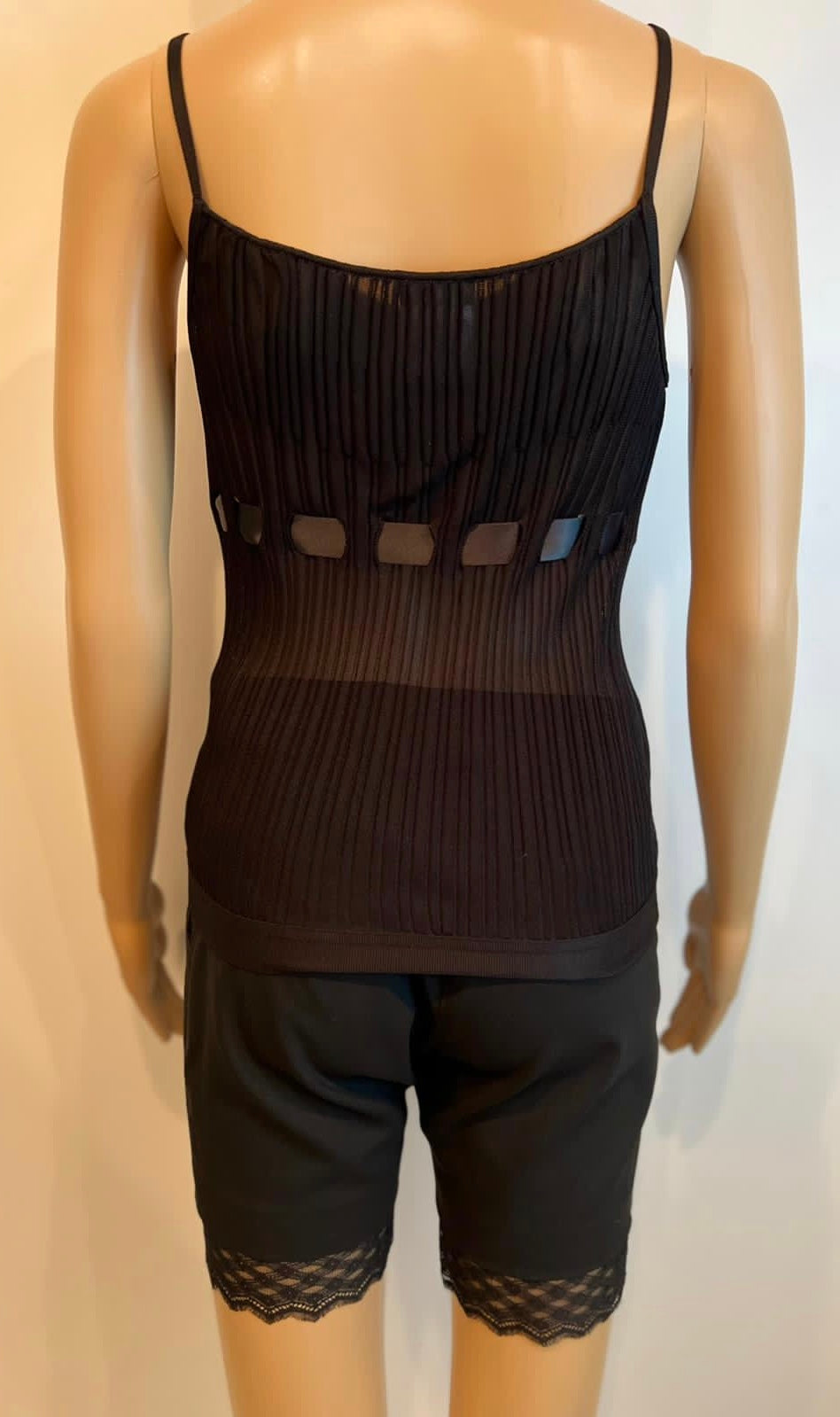 Chanel 06C 2006 Cruise Black Ribbon Camisole Blouse Top FR 36 US 2/4