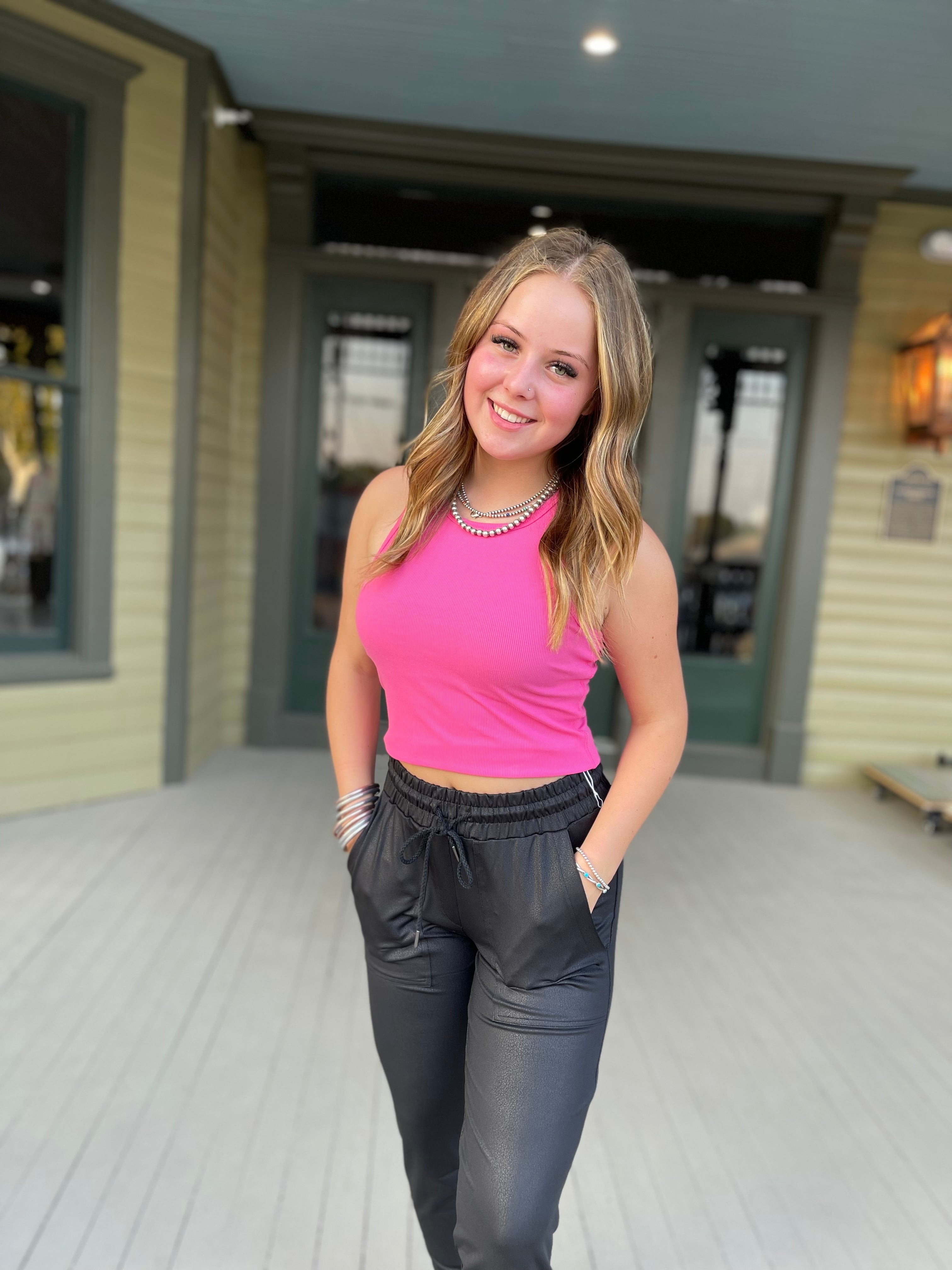 Color Block Crop Tank