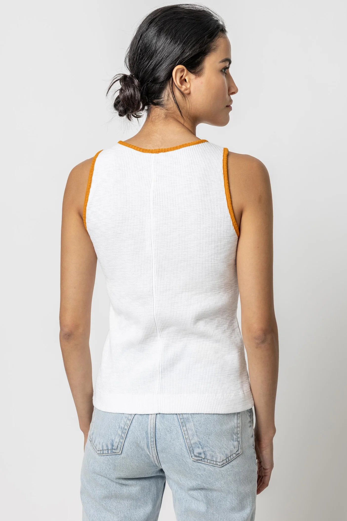 Contrast Binding Crewneck Tank