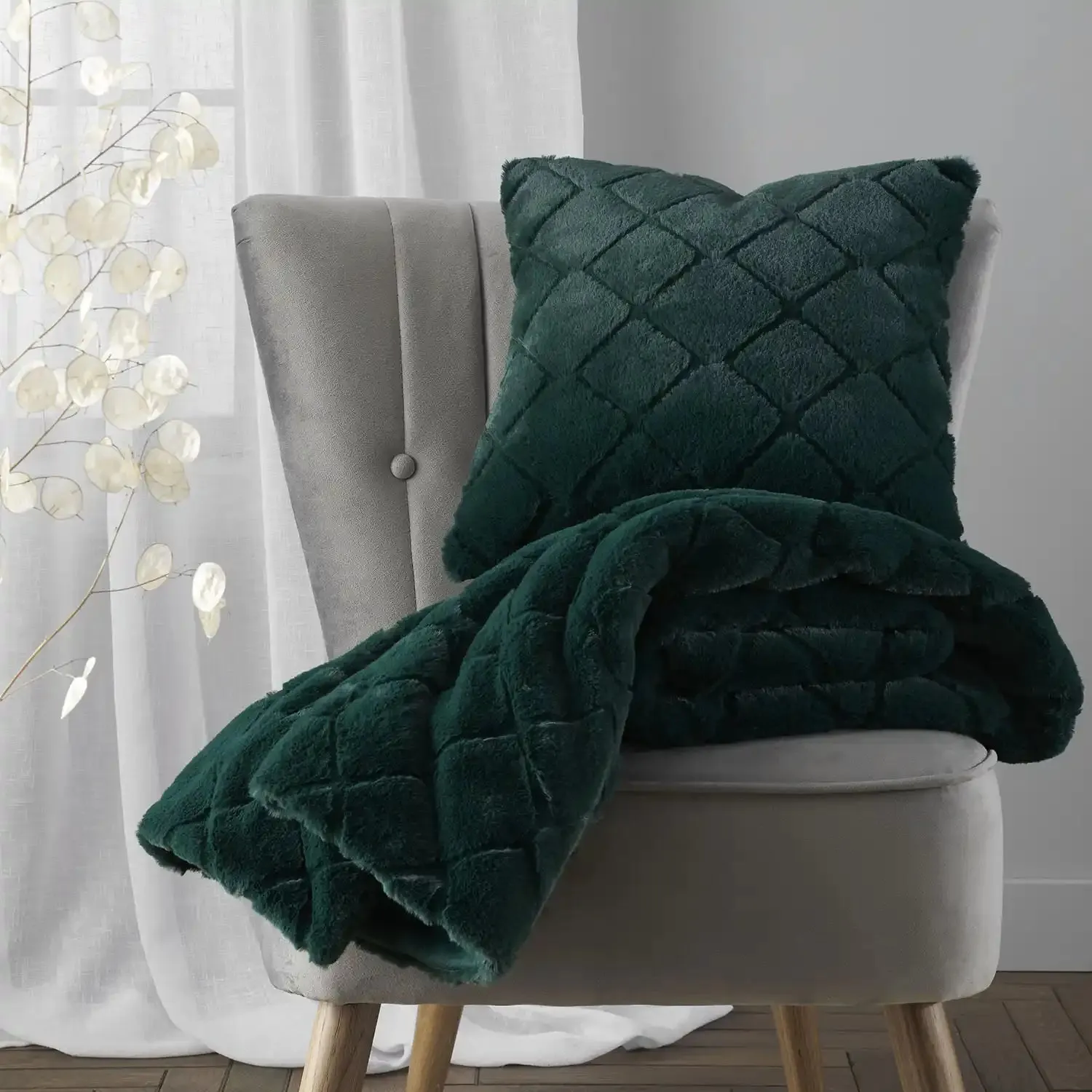 Cosy Diamond Cushion X43 - Green