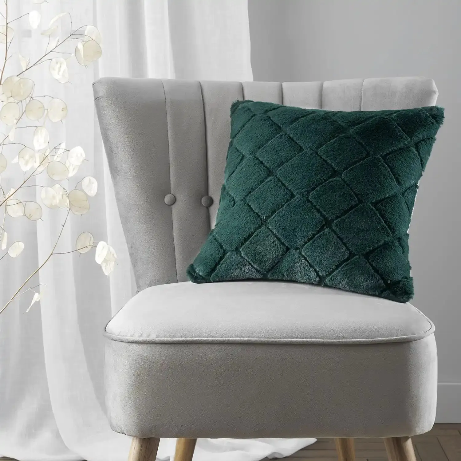 Cosy Diamond Cushion X43 - Green