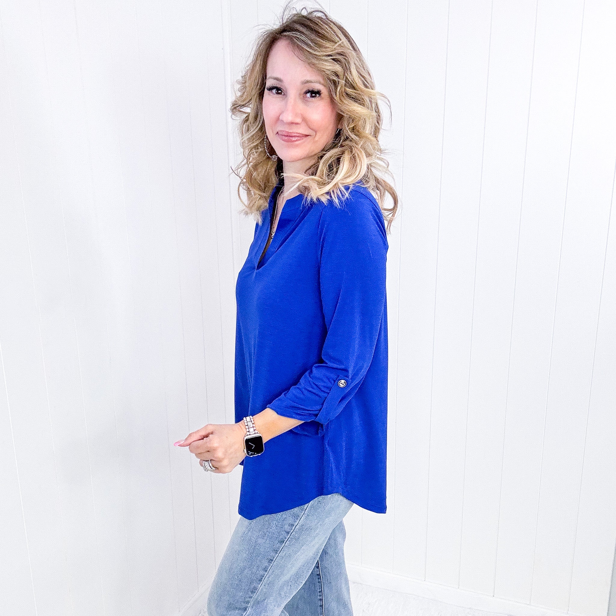 Dear Scarlett Lizzy Top in Royal Blue