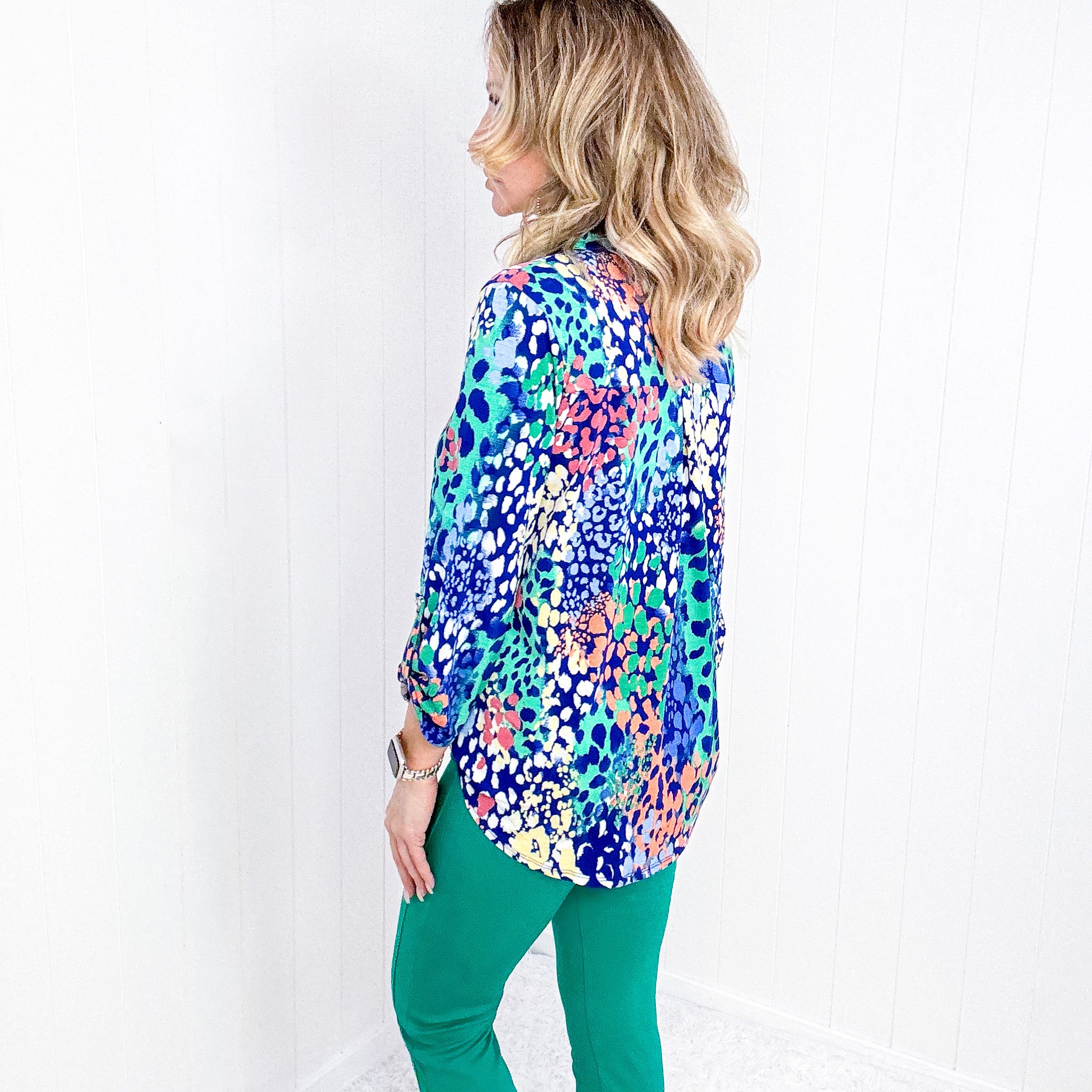 Dear Scarlett Royal Abstract Lizzy Top