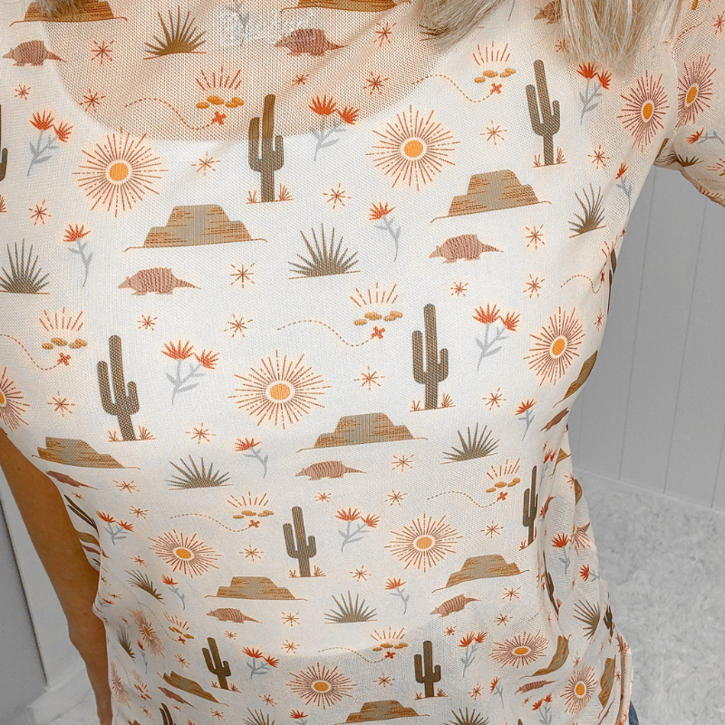 Desert Dreaming Short Sleeve Sheer Top