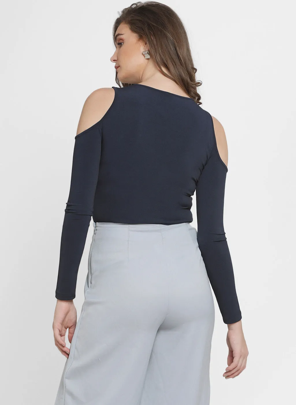 Dianna Cold Shoulder Embellished Top