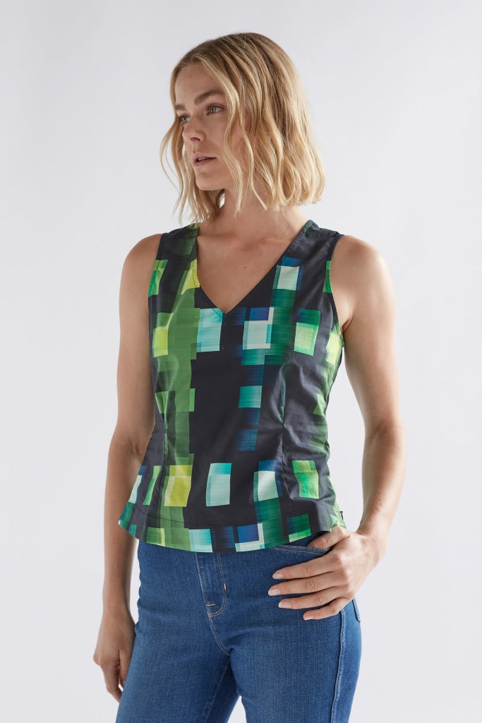 Elk The Label - Indi Tank - Green Shutter Grid