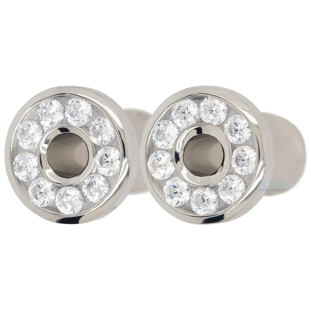 Gemmed Eyelets with Brilliant-Cut Gems - Arctic Blue