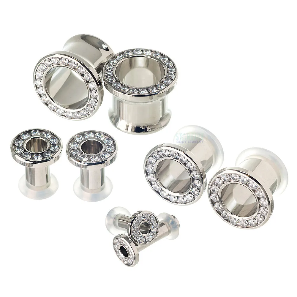 Gemmed Eyelets with Brilliant-Cut Gems - Arctic Blue