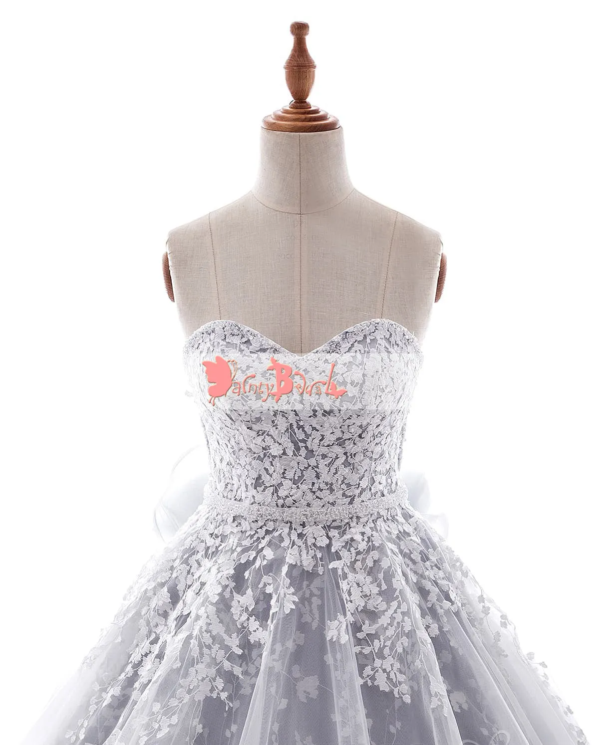 Gorgeous Light Gray Sweetheart Strapless Ball Gown Wedding Dresses,DB0133