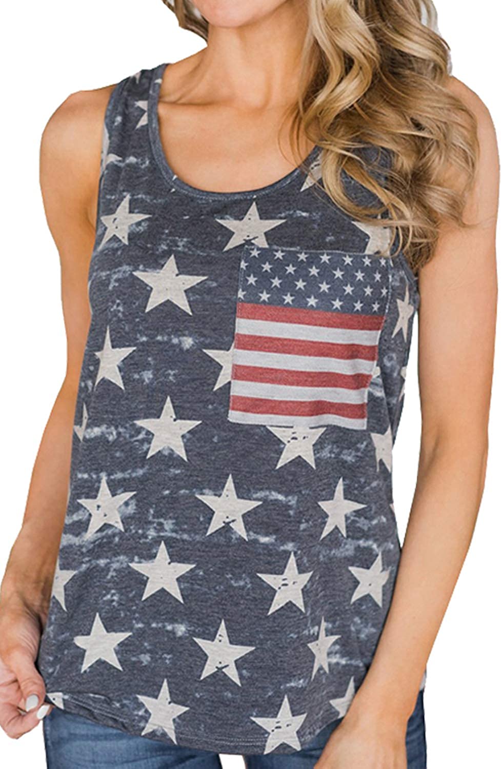 Haute Edition Women's 4th of July American Flag tops