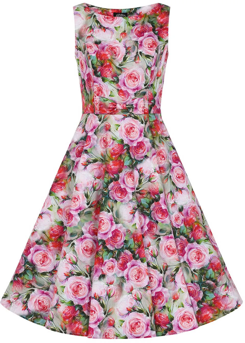 Hearts & Roses Lola Floral 50's Swing Dress Green