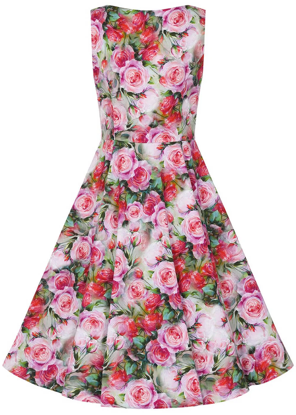 Hearts & Roses Lola Floral 50's Swing Dress Green