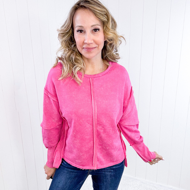 Hot Pink Terri Long Sleeve Sweatshirt