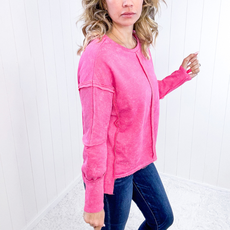 Hot Pink Terri Long Sleeve Sweatshirt