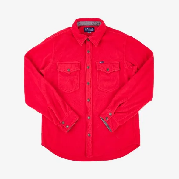 Iron Heart IHSH-287-RED Micro Fleece C.P.O Shirt - Red