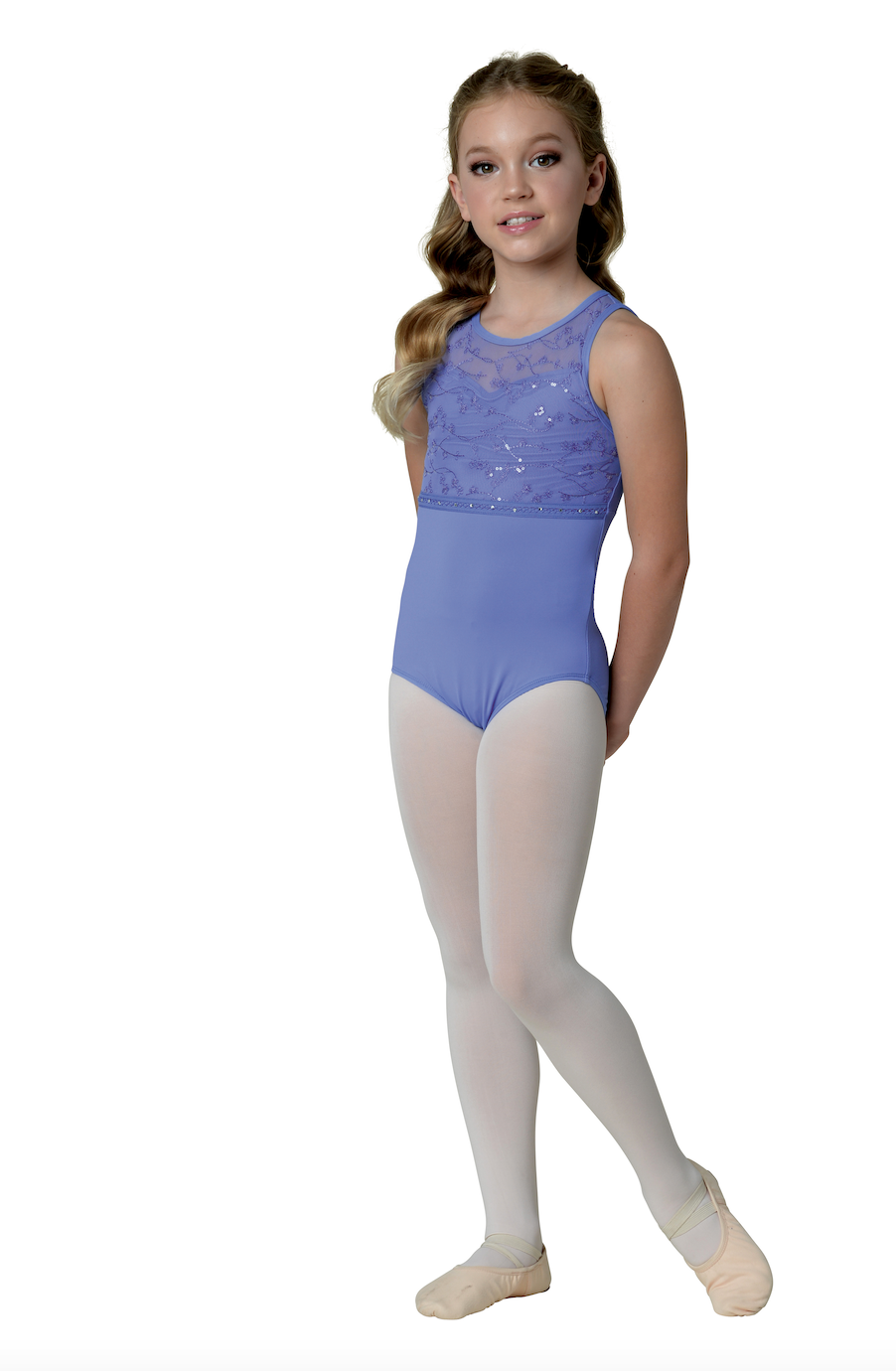 Kids Bella Tank Leotard With Sequin Detail