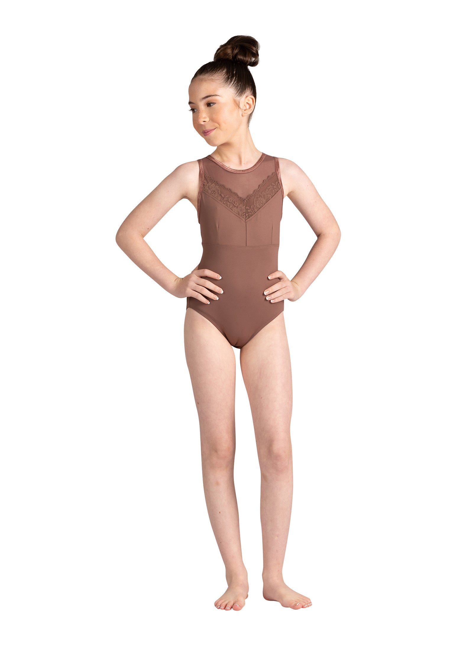 Kids Shoshanna Wide Neck Tank Leotard