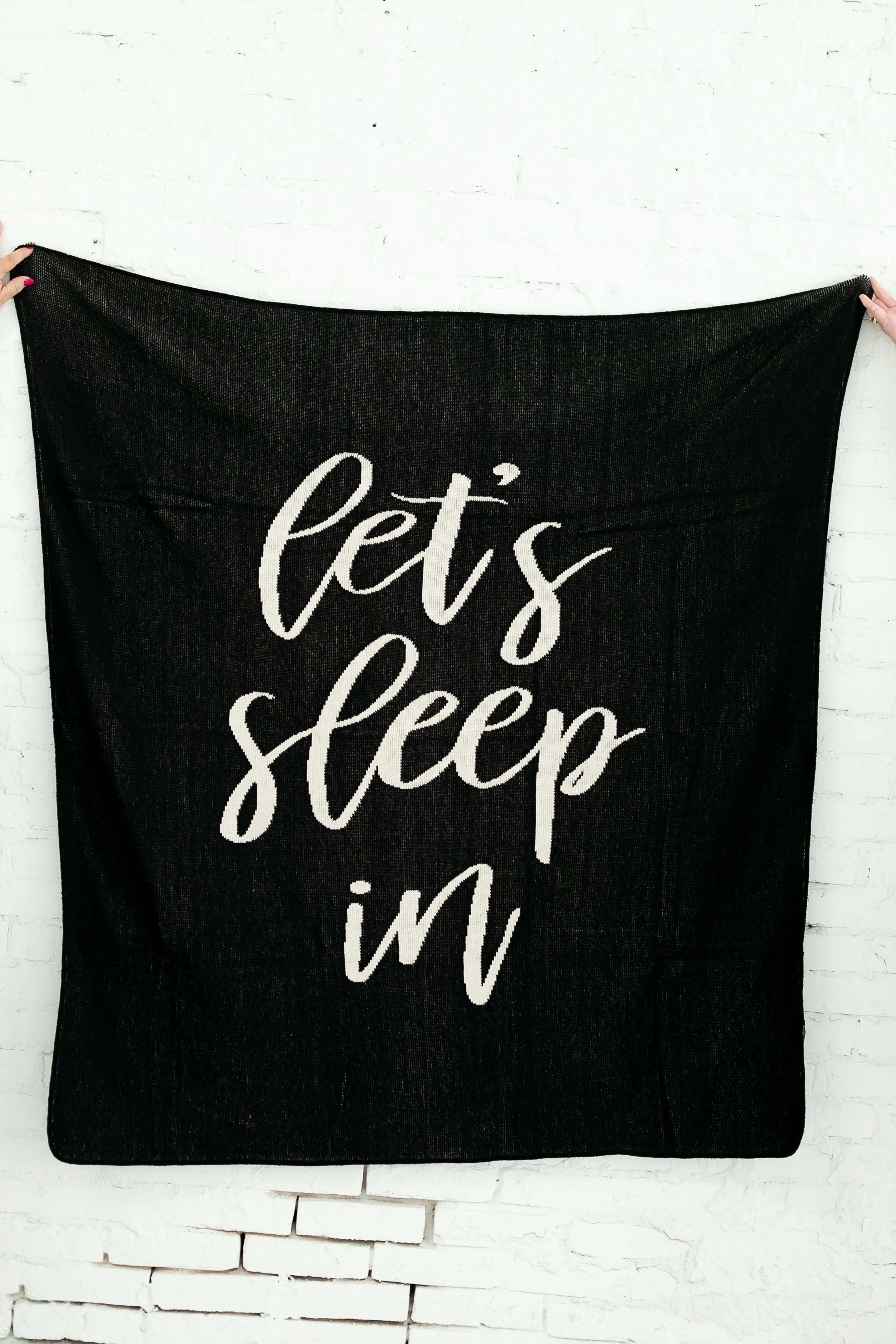 Made in the USA | Recycled Cotton Blend  Let's Sleep In Throw Blanket