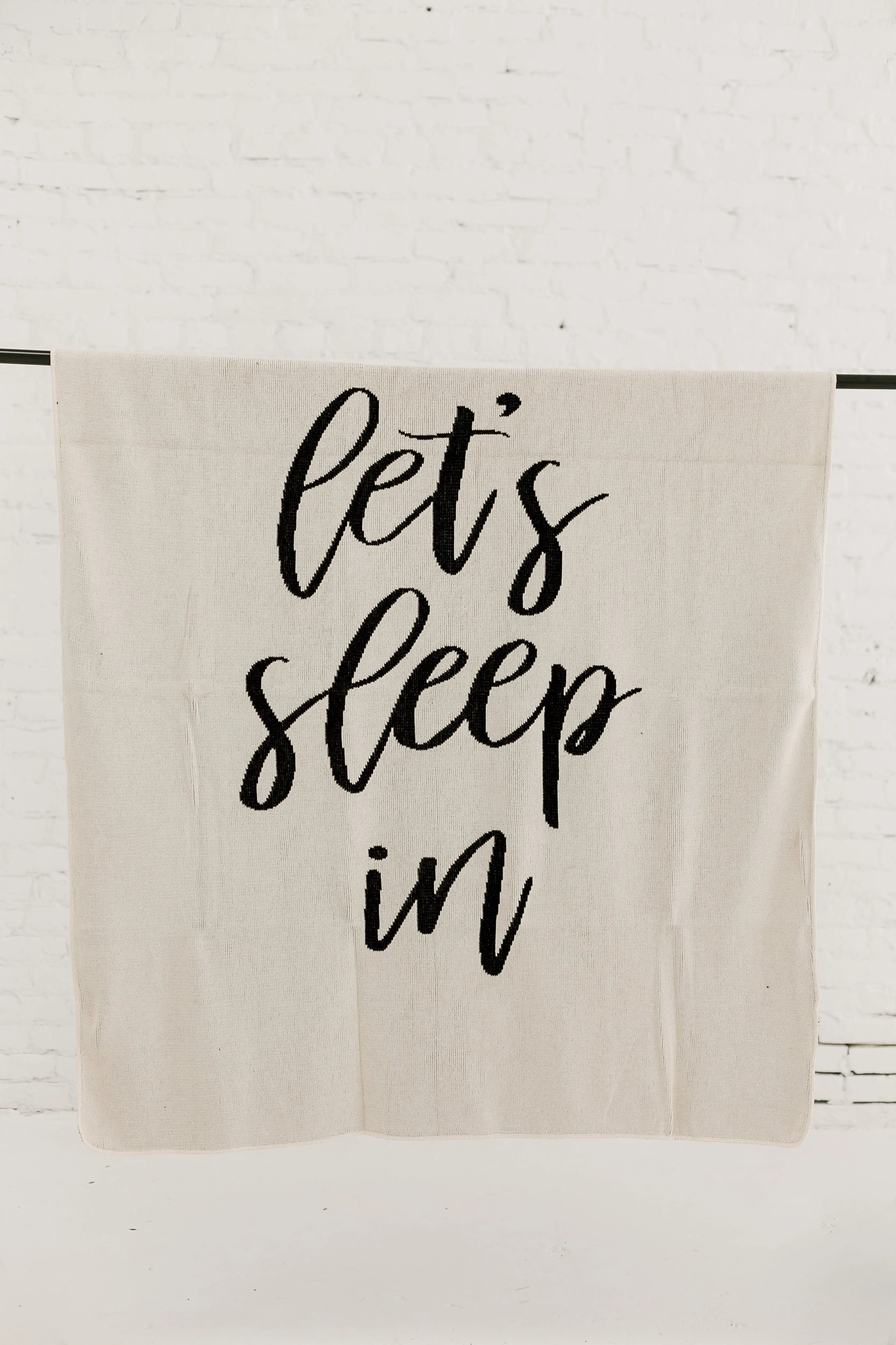 Made in the USA | Recycled Cotton Blend  Let's Sleep In Throw Blanket