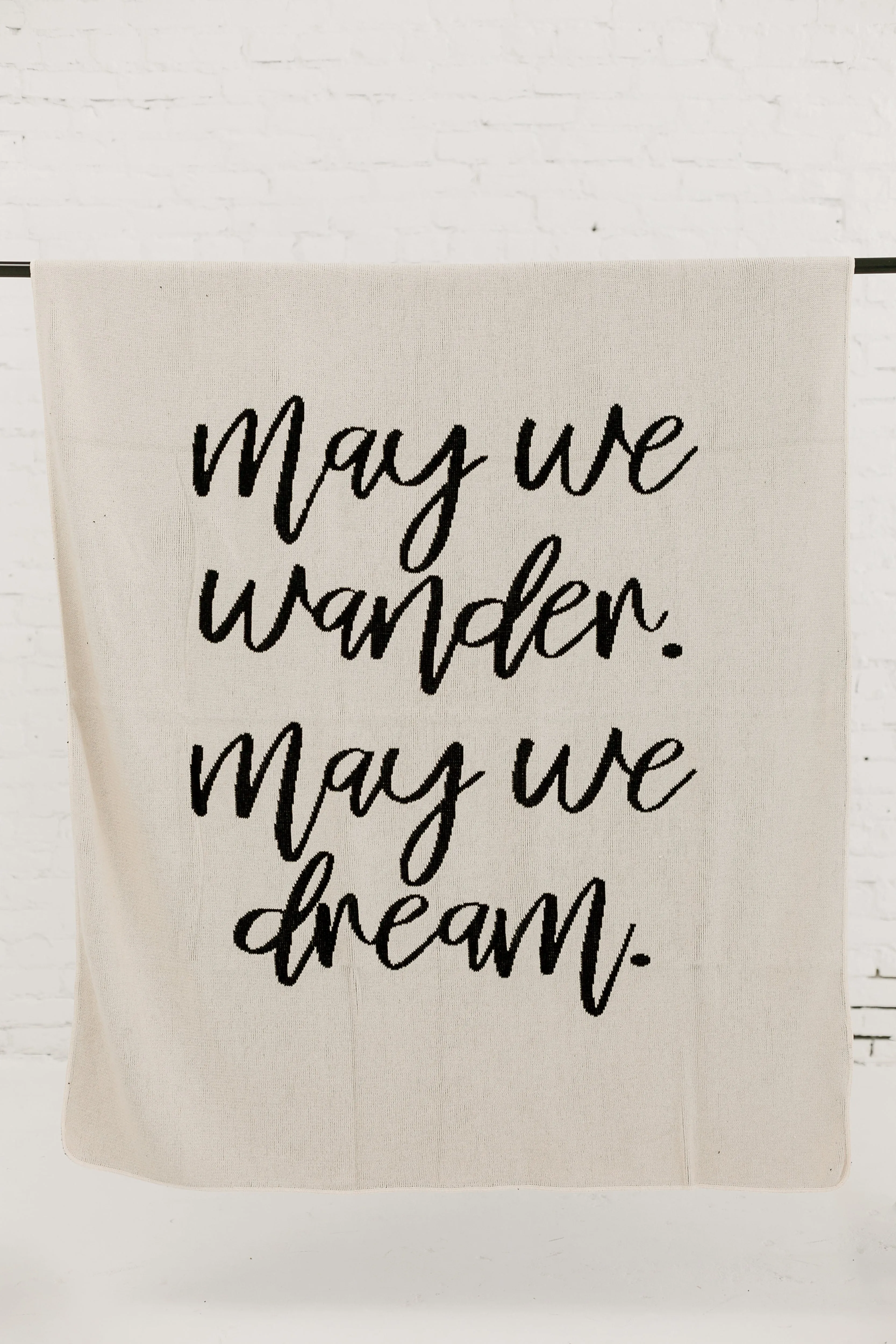 Made in the USA | Recycled Cotton Blend  May We Wander May You Dream Throw Blanket