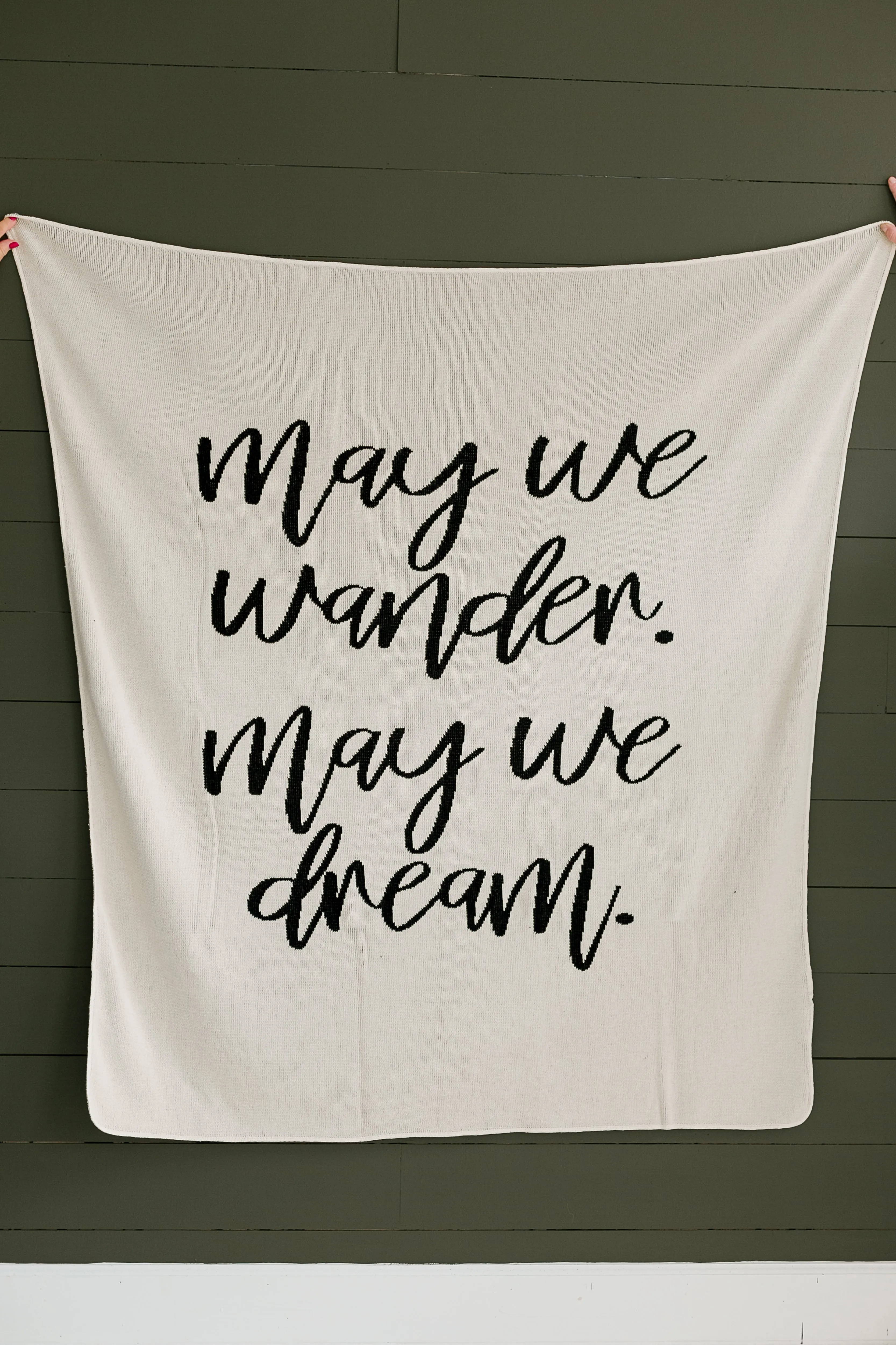 Made in the USA | Recycled Cotton Blend  May We Wander May You Dream Throw Blanket