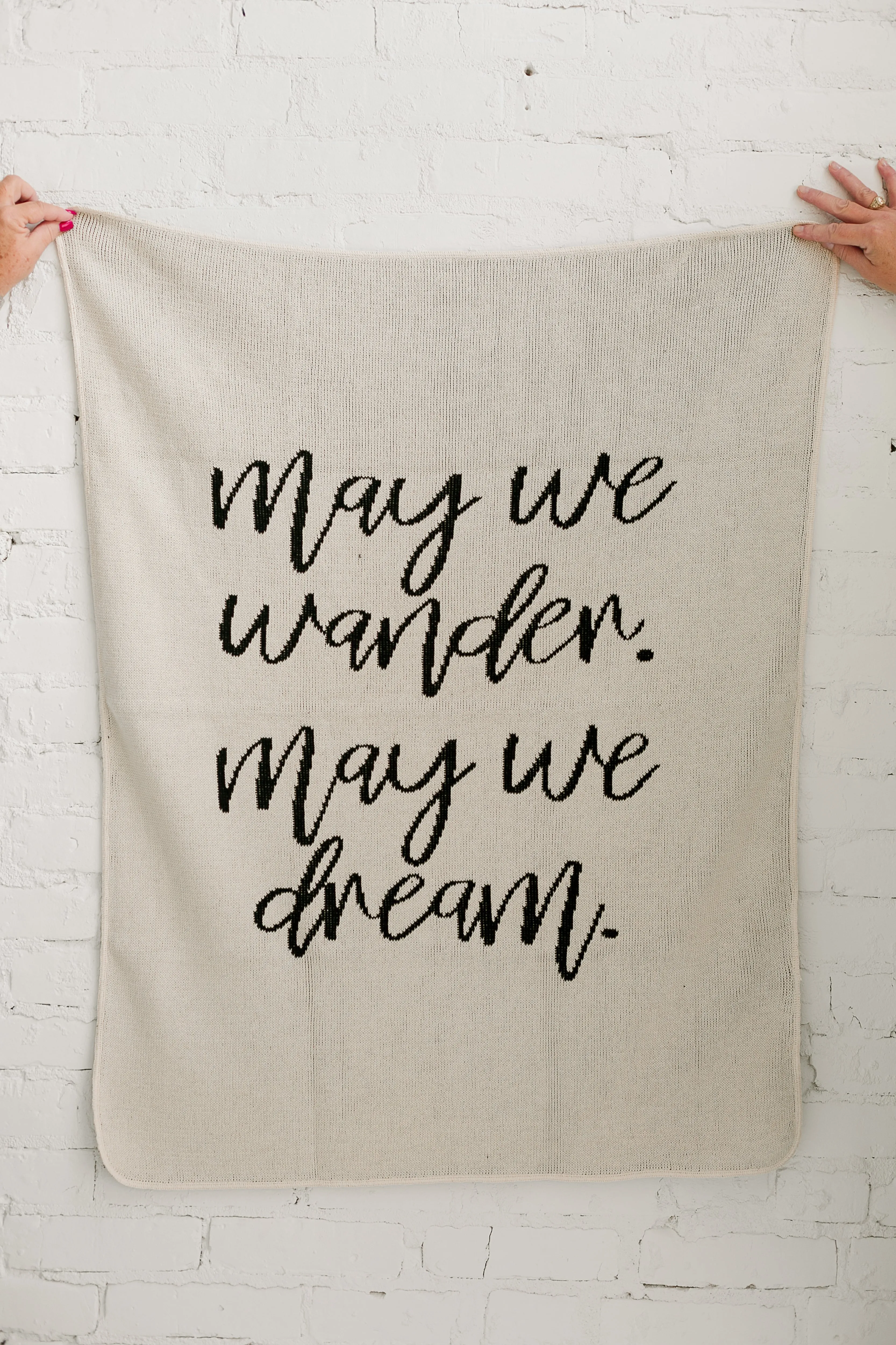 Made in the USA | Recycled Cotton Blend  May We Wander May You Dream Throw Blanket