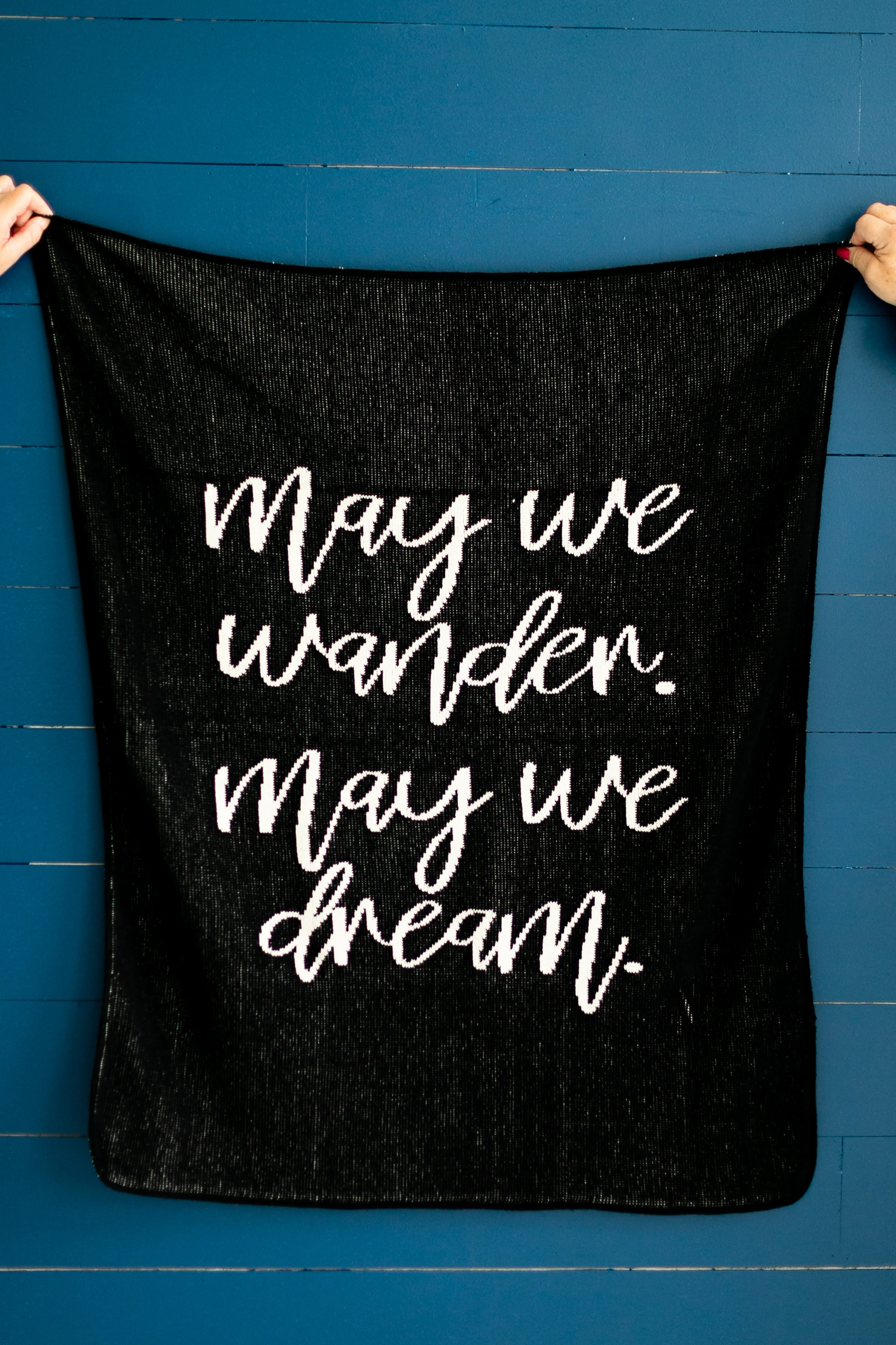 Made in the USA | Recycled Cotton Blend  May We Wander May You Dream Throw Blanket