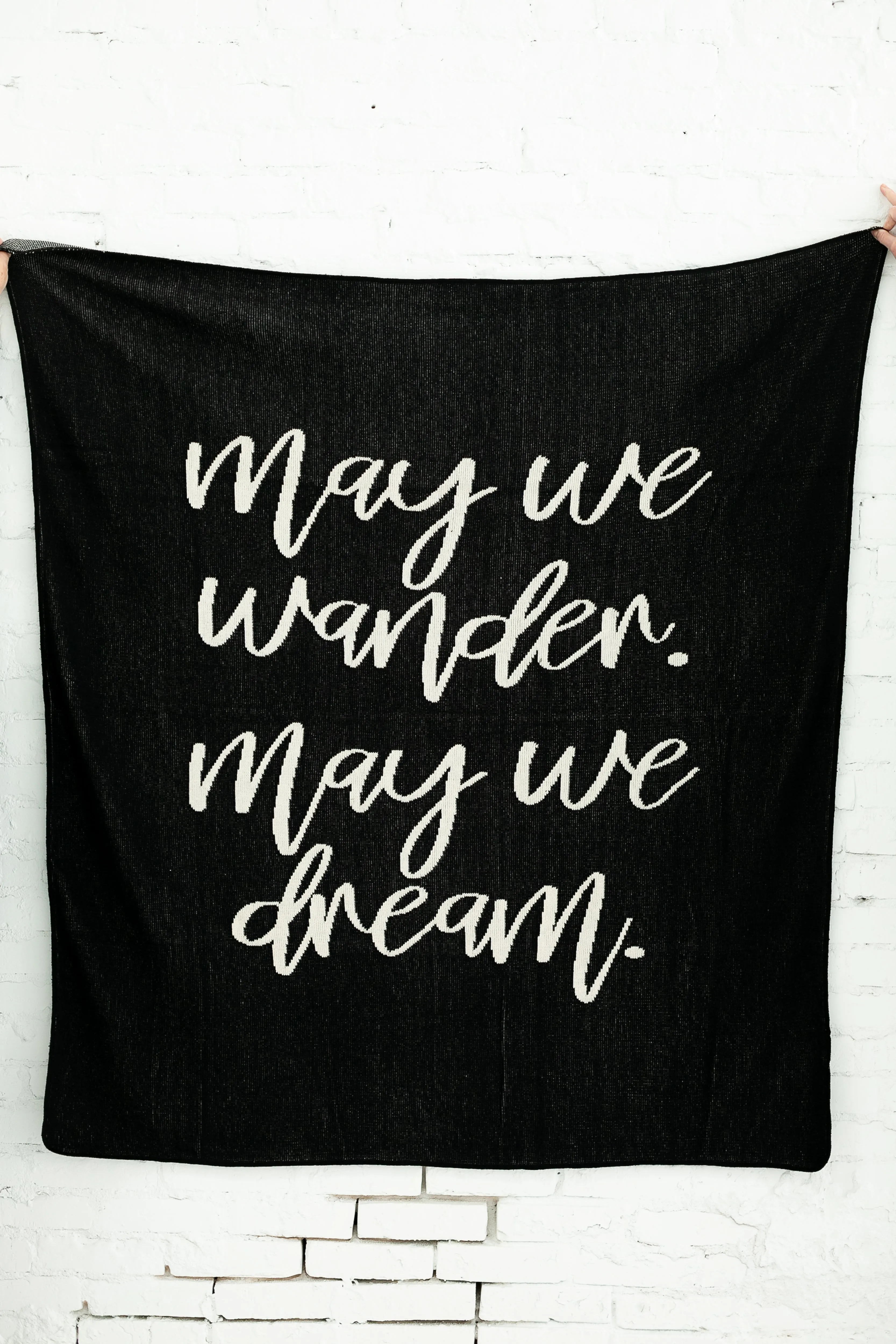 Made in the USA | Recycled Cotton Blend  May We Wander May You Dream Throw Blanket