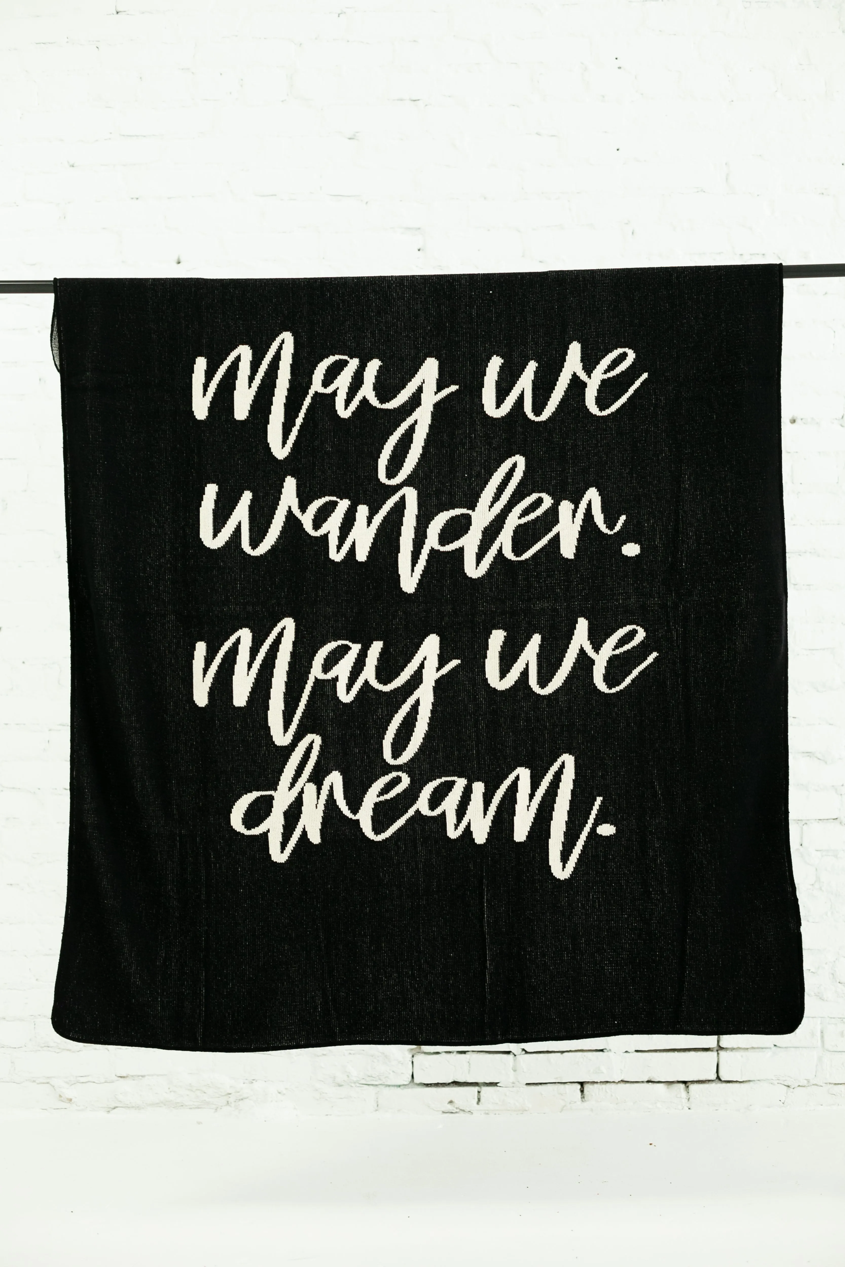 Made in the USA | Recycled Cotton Blend  May We Wander May You Dream Throw Blanket