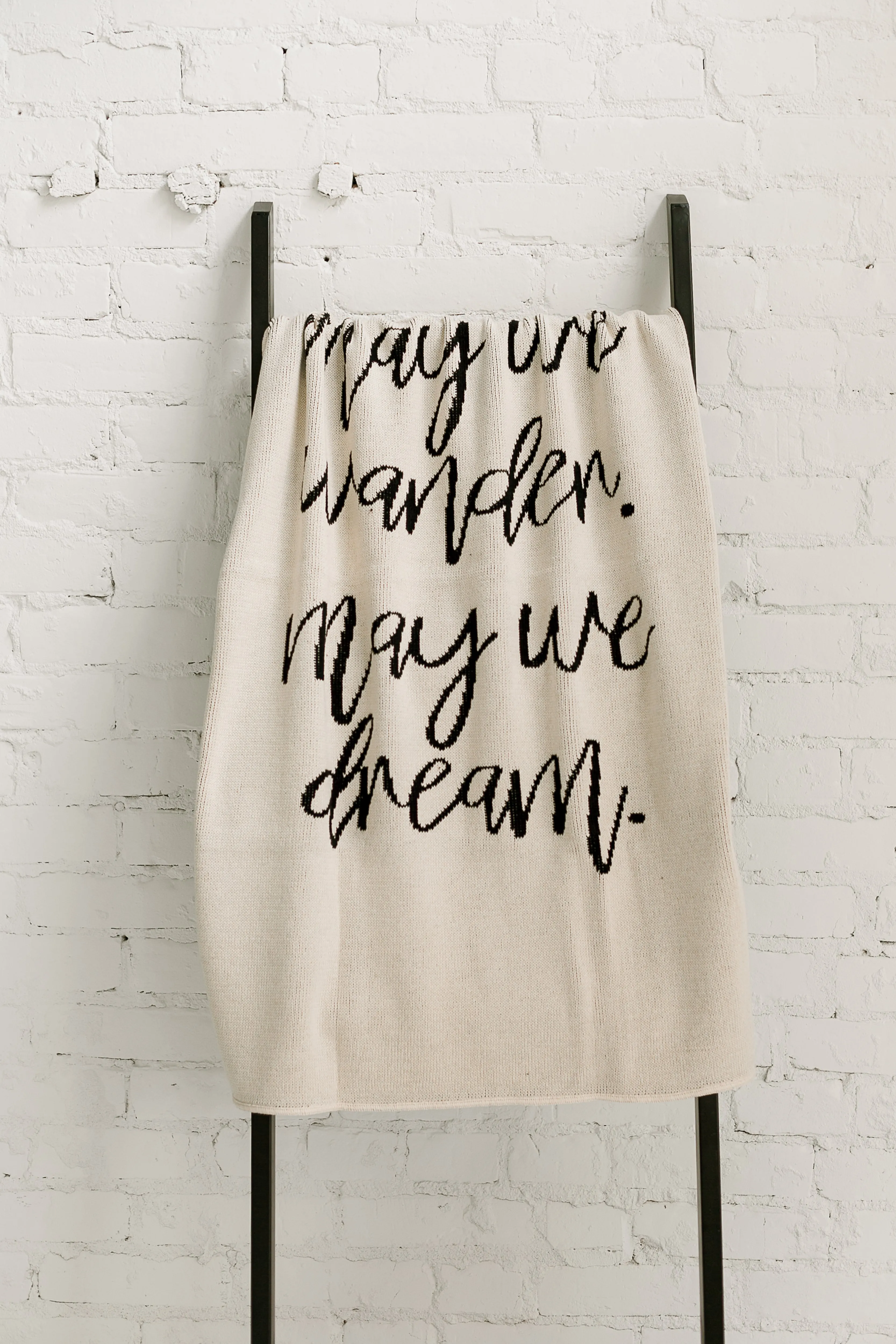 Made in the USA | Recycled Cotton Blend  May We Wander May You Dream Throw Blanket