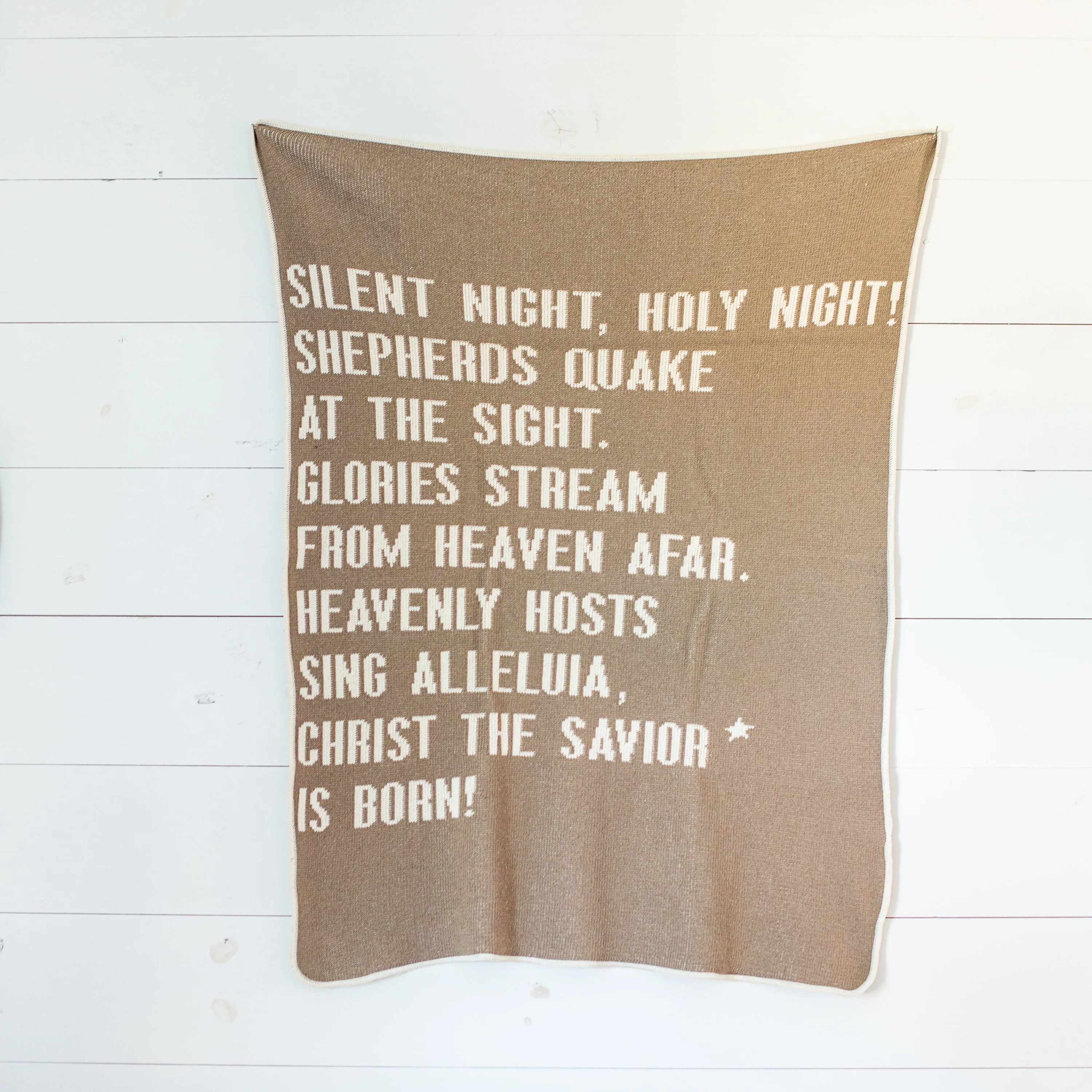 Made in the USA | Recycled Cotton Blend Silent Night Block Throw Blanket