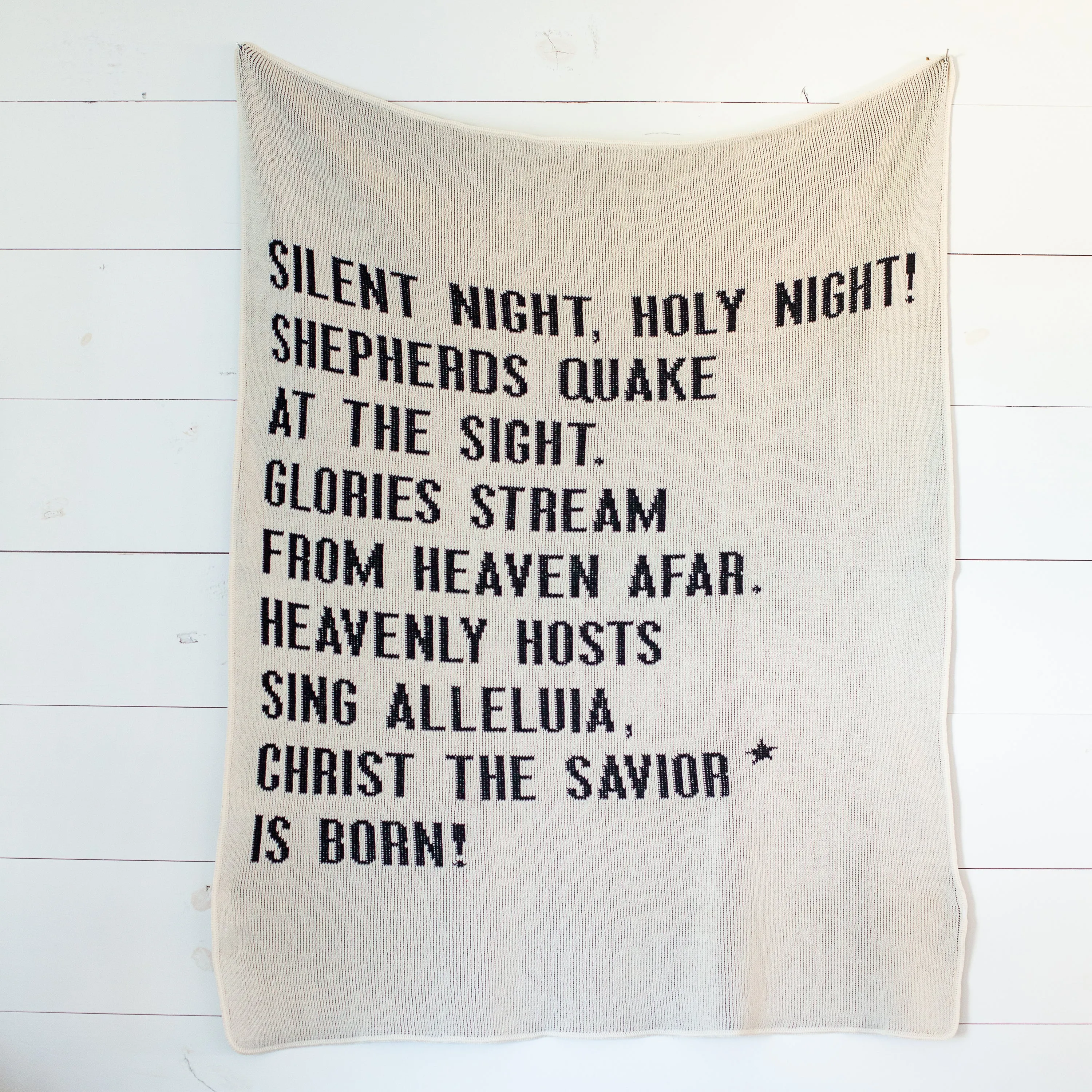 Made in the USA | Recycled Cotton Blend Silent Night Block Throw Blanket