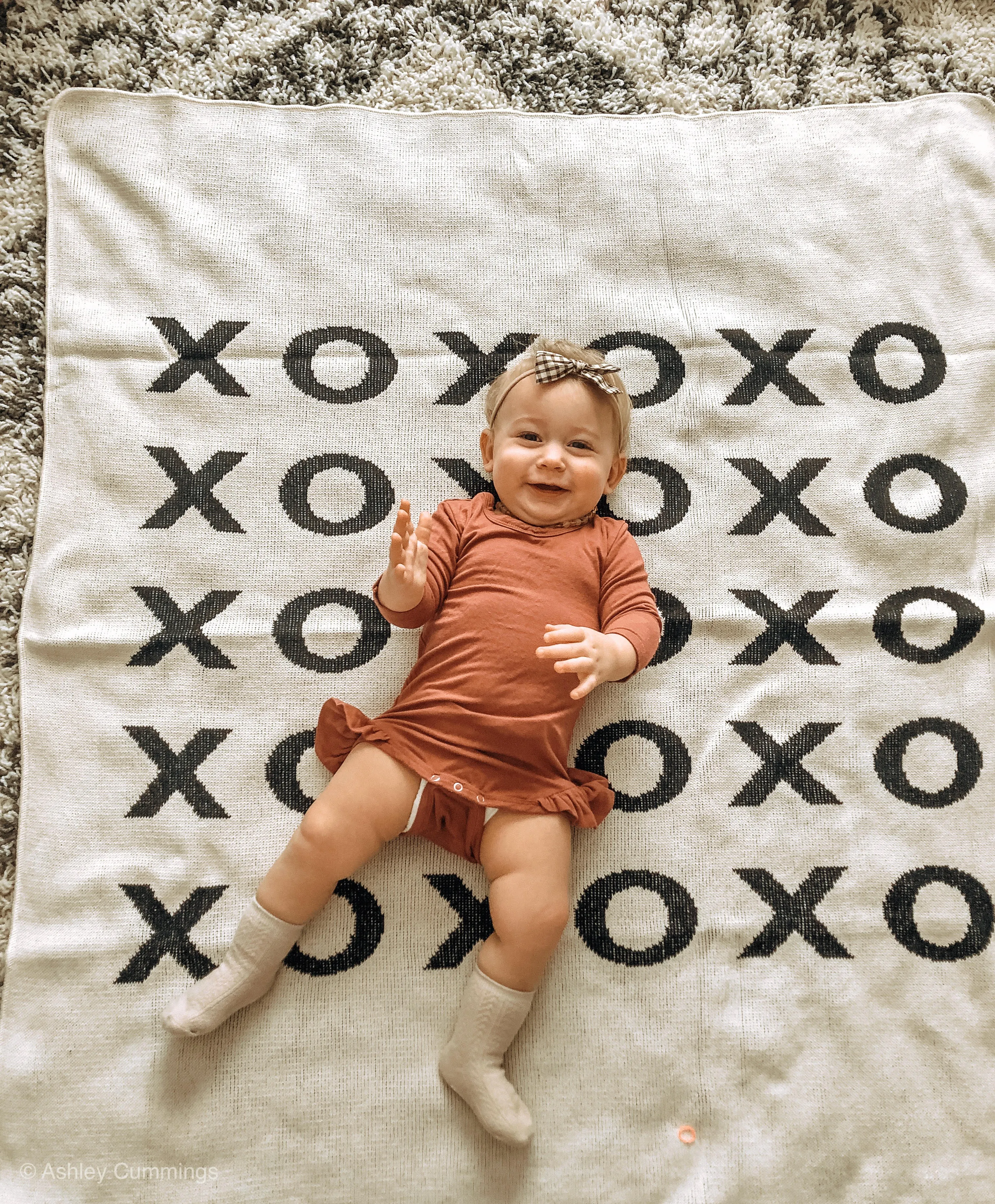 Made in the USA | Recycled Cotton Blend  XO Throw Blanket