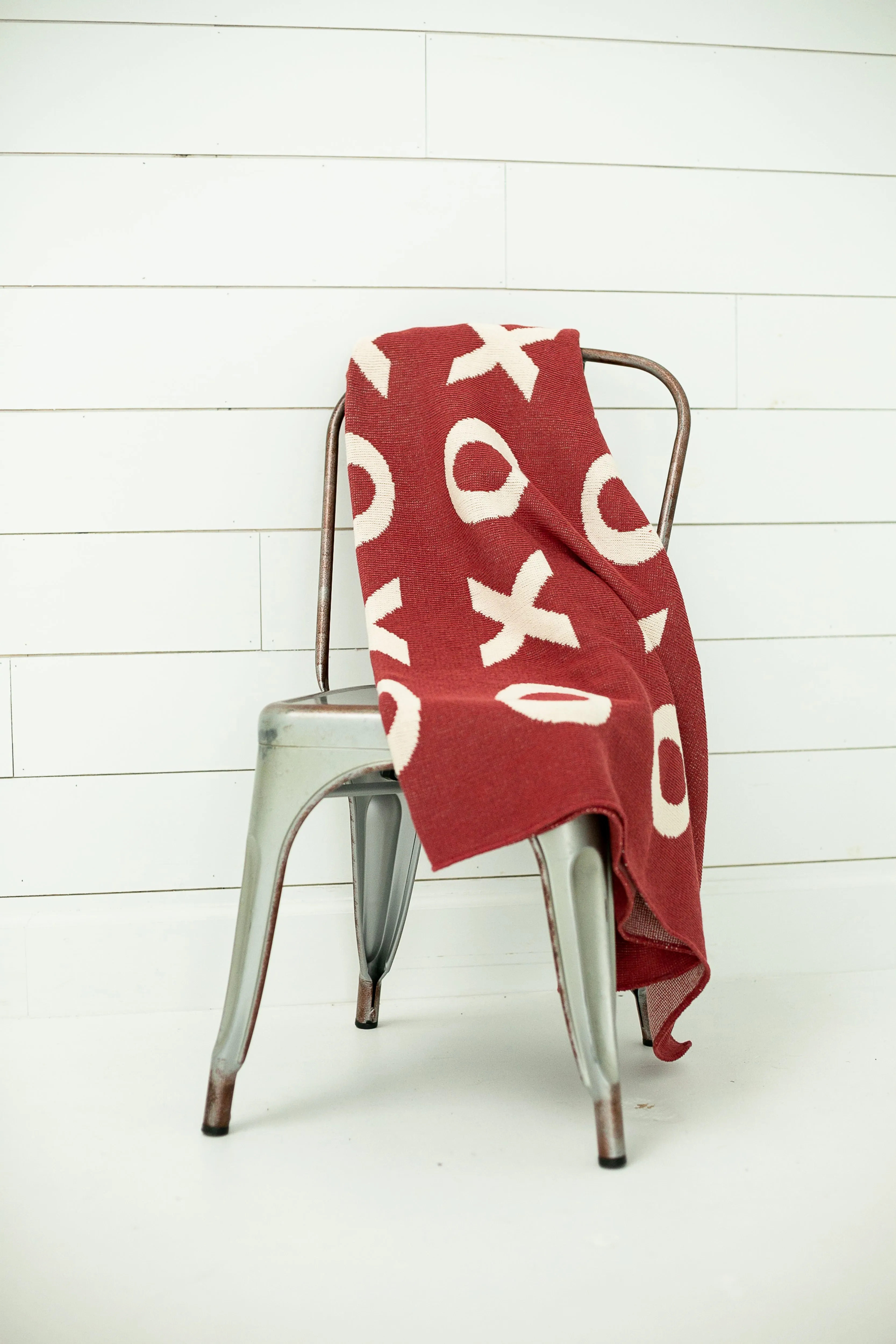 Made in the USA | Recycled Cotton Blend  XO Throw Blanket