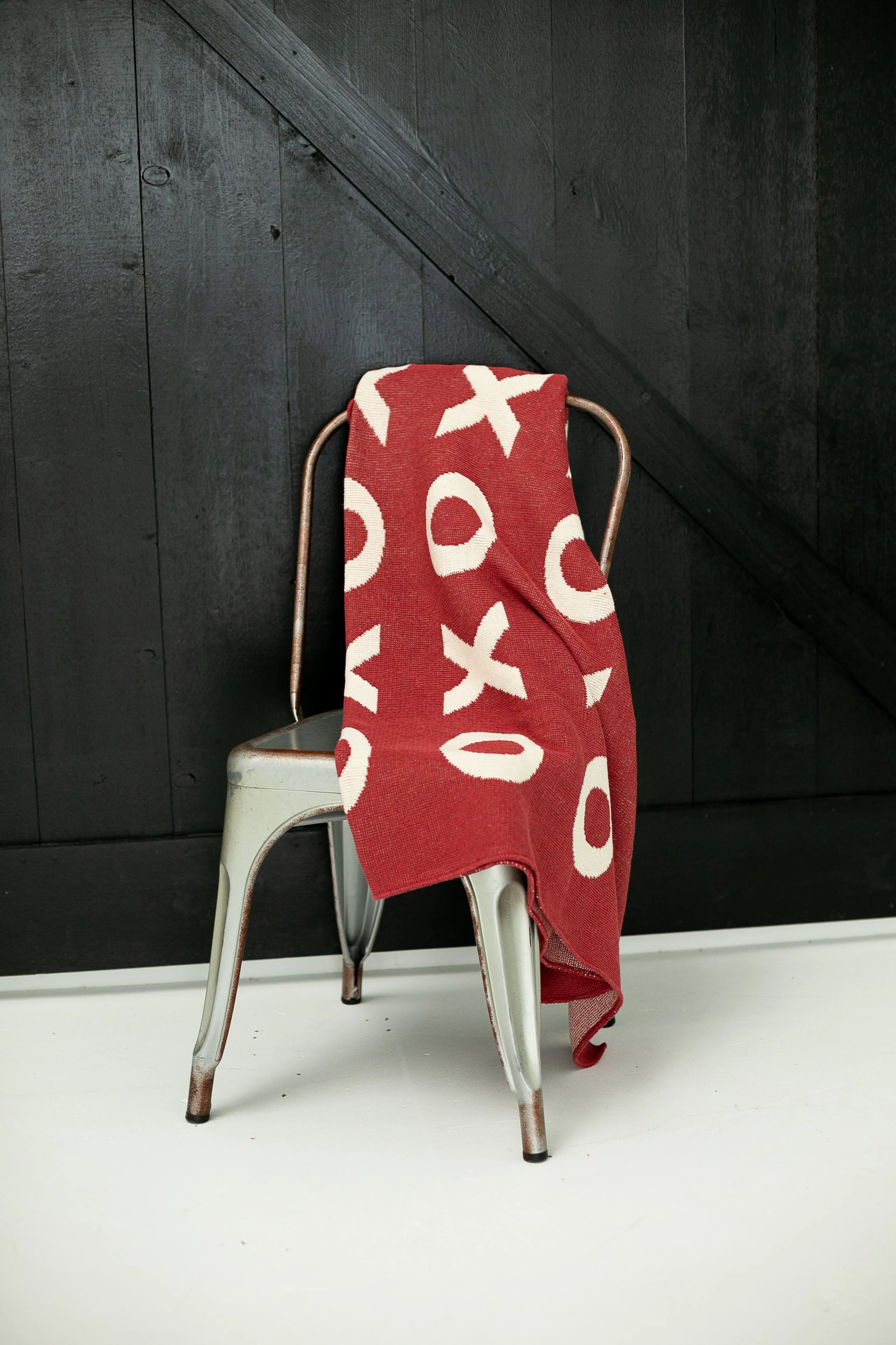 Made in the USA | Recycled Cotton Blend  XO Throw Blanket