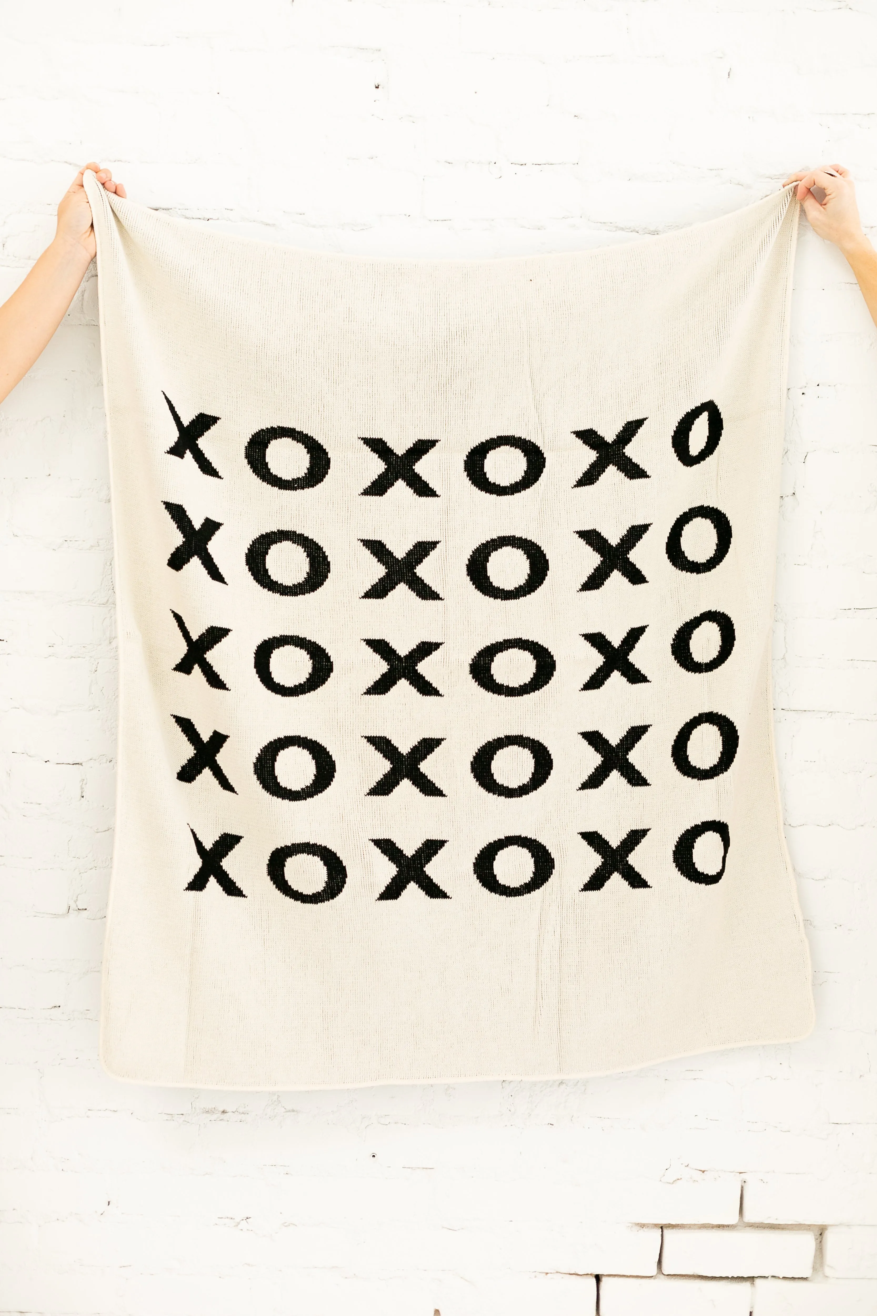 Made in the USA | Recycled Cotton Blend  XO Throw Blanket