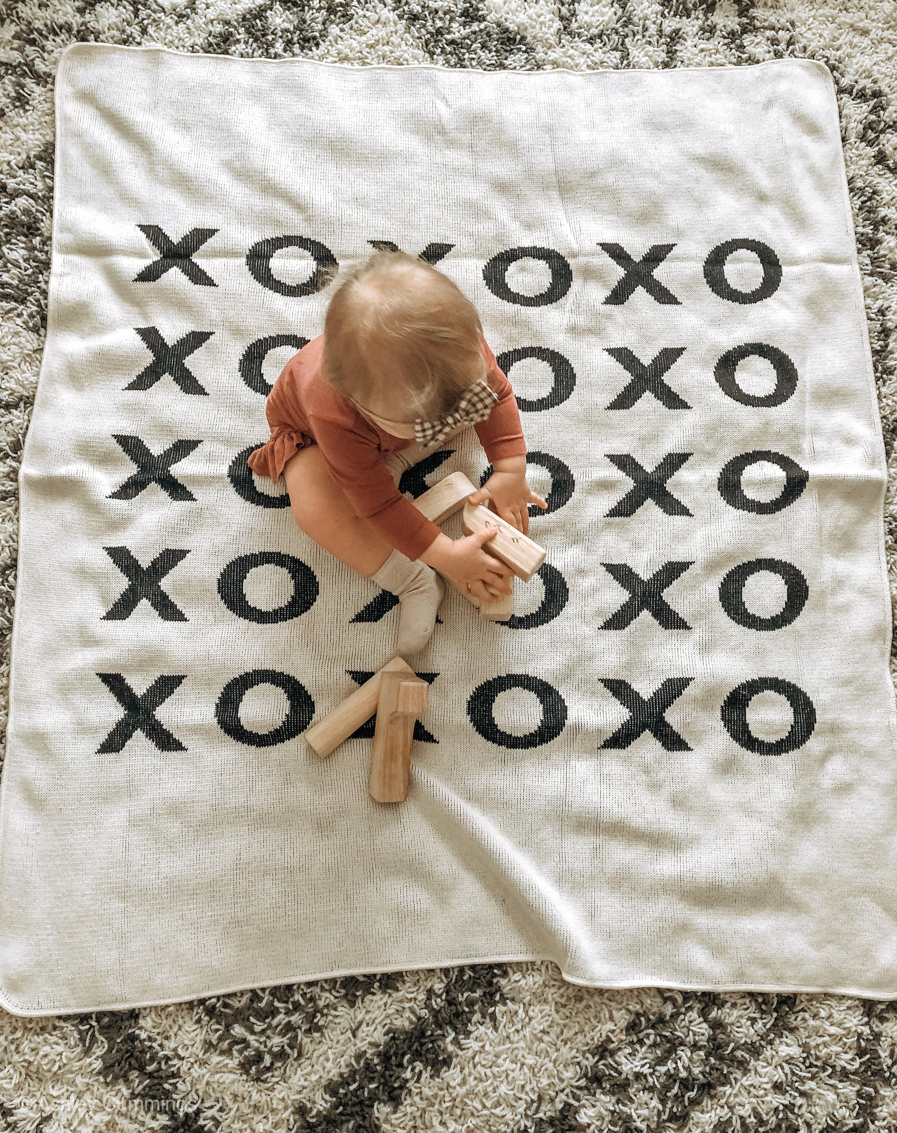 Made in the USA | Recycled Cotton Blend  XO Throw Blanket