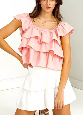 Ozra Pink ruffle top