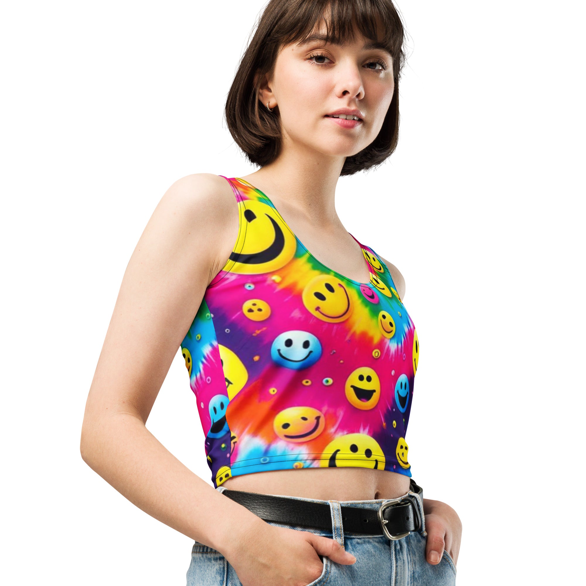 PLUR Smiles Rave Crop Top