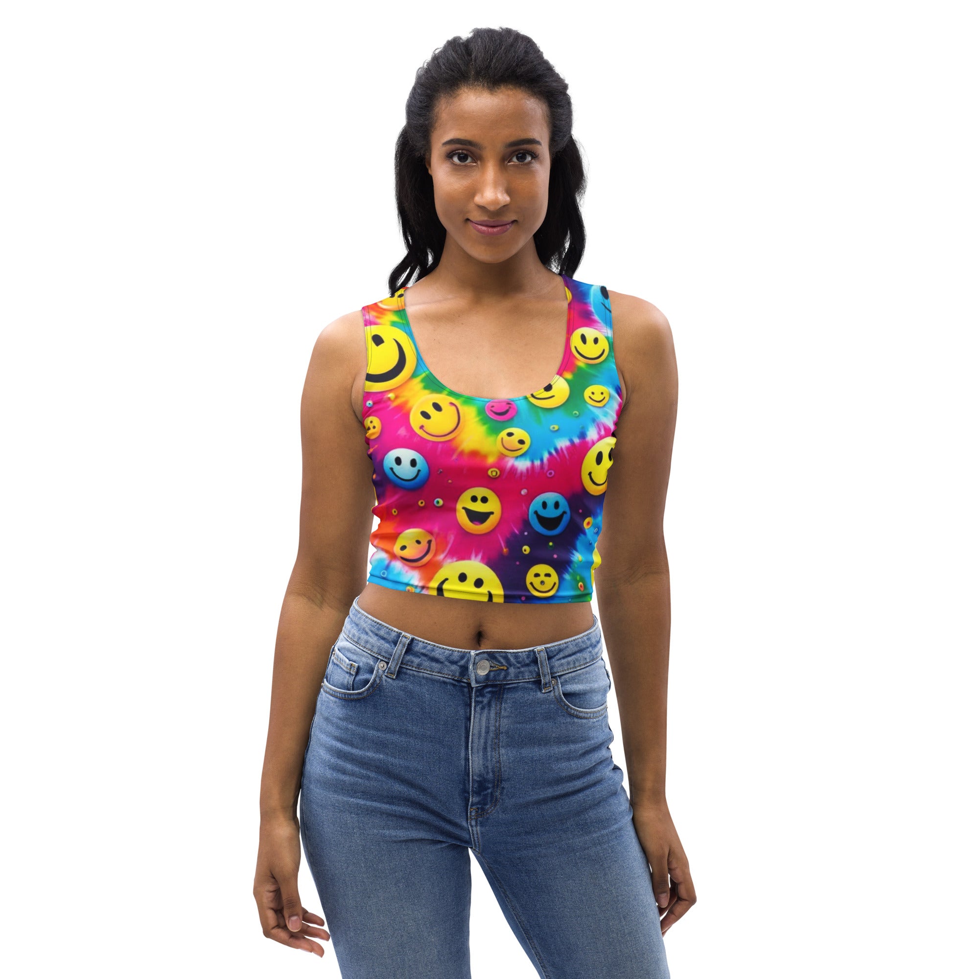 PLUR Smiles Rave Crop Top