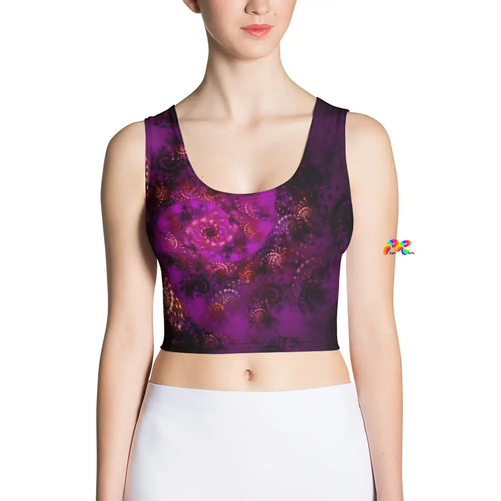 Purple Abstract Festival Crop Top