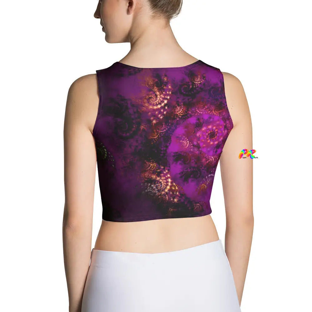 Purple Abstract Festival Crop Top