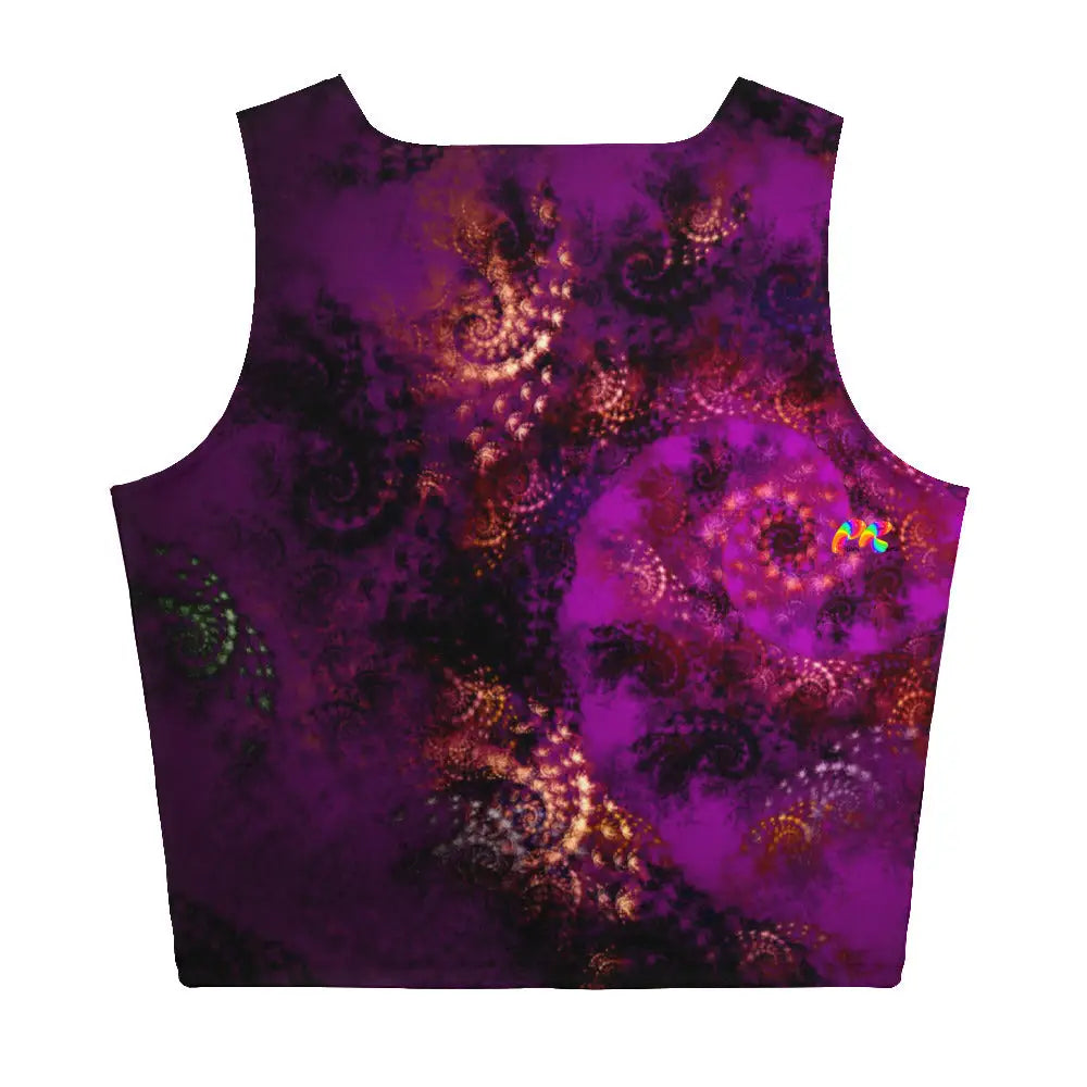 Purple Abstract Festival Crop Top