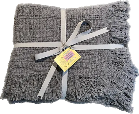 Sale: 100% Cotton Throw Blankets – 50″ x 60″: Gray Made in USA