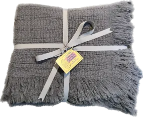 Sale: 100% Cotton Throw Blankets – 50″ x 60″: Gray Made in USA